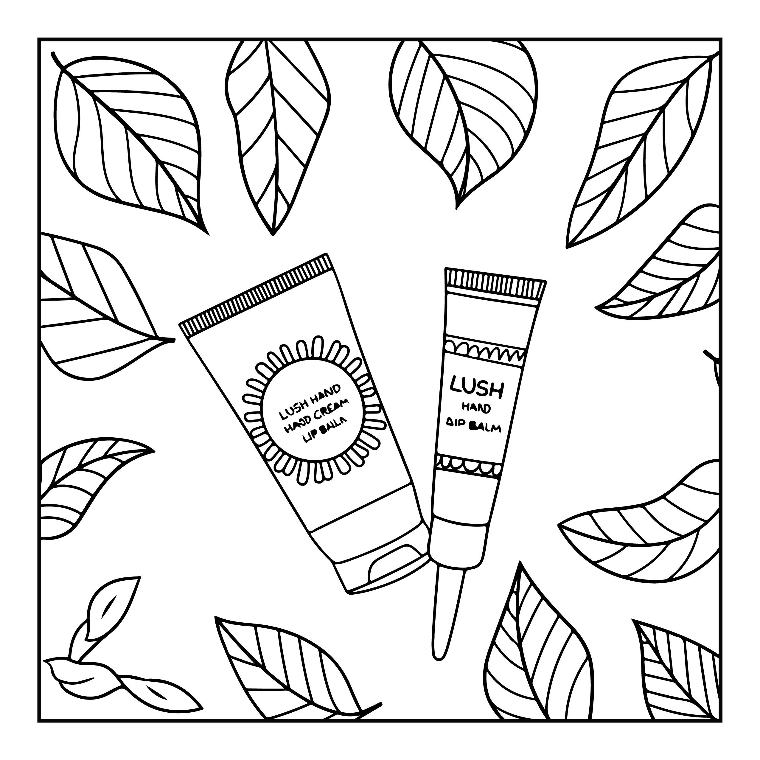 Beauty Products Coloring Page — Coloring page