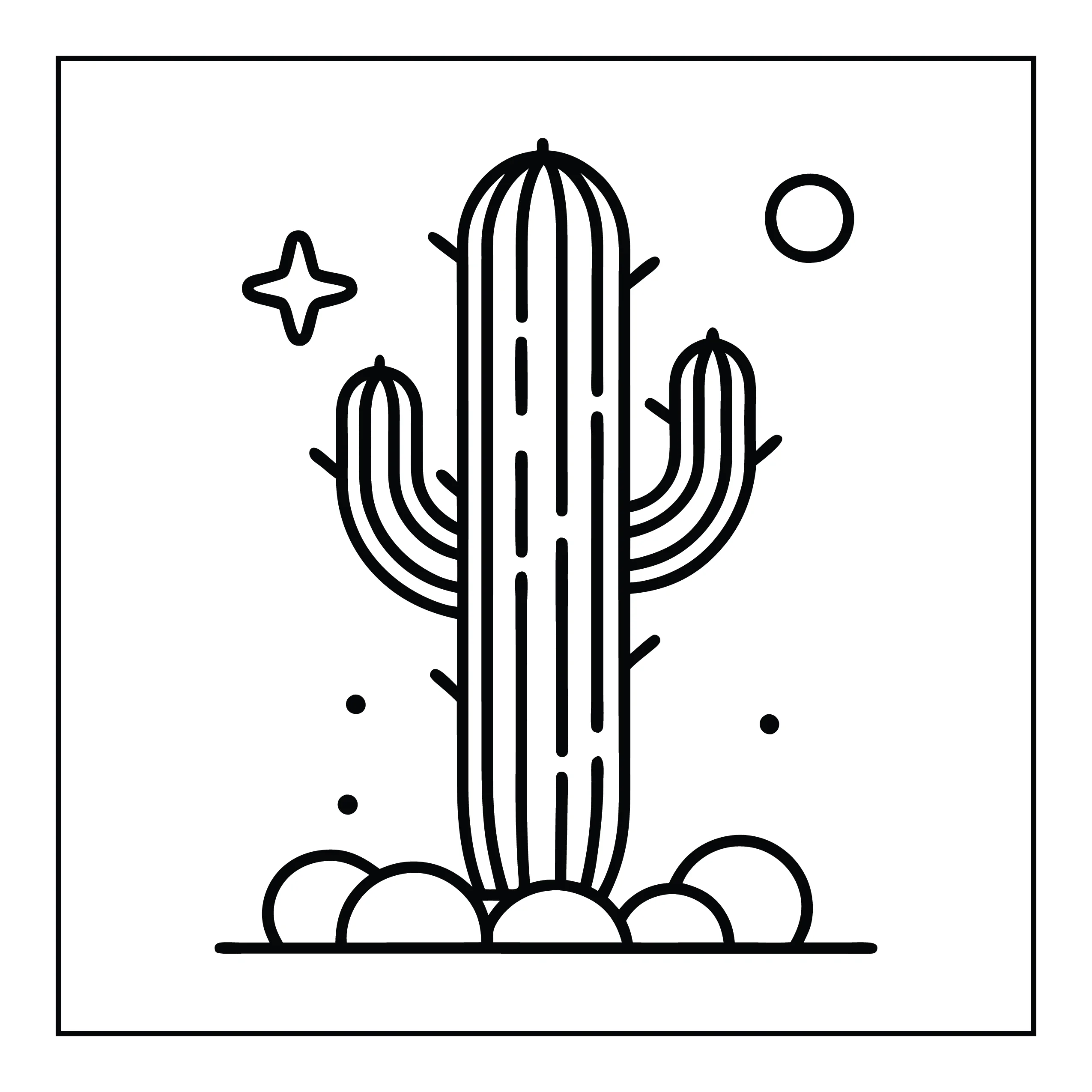Coloriage cactus — Page de coloriage