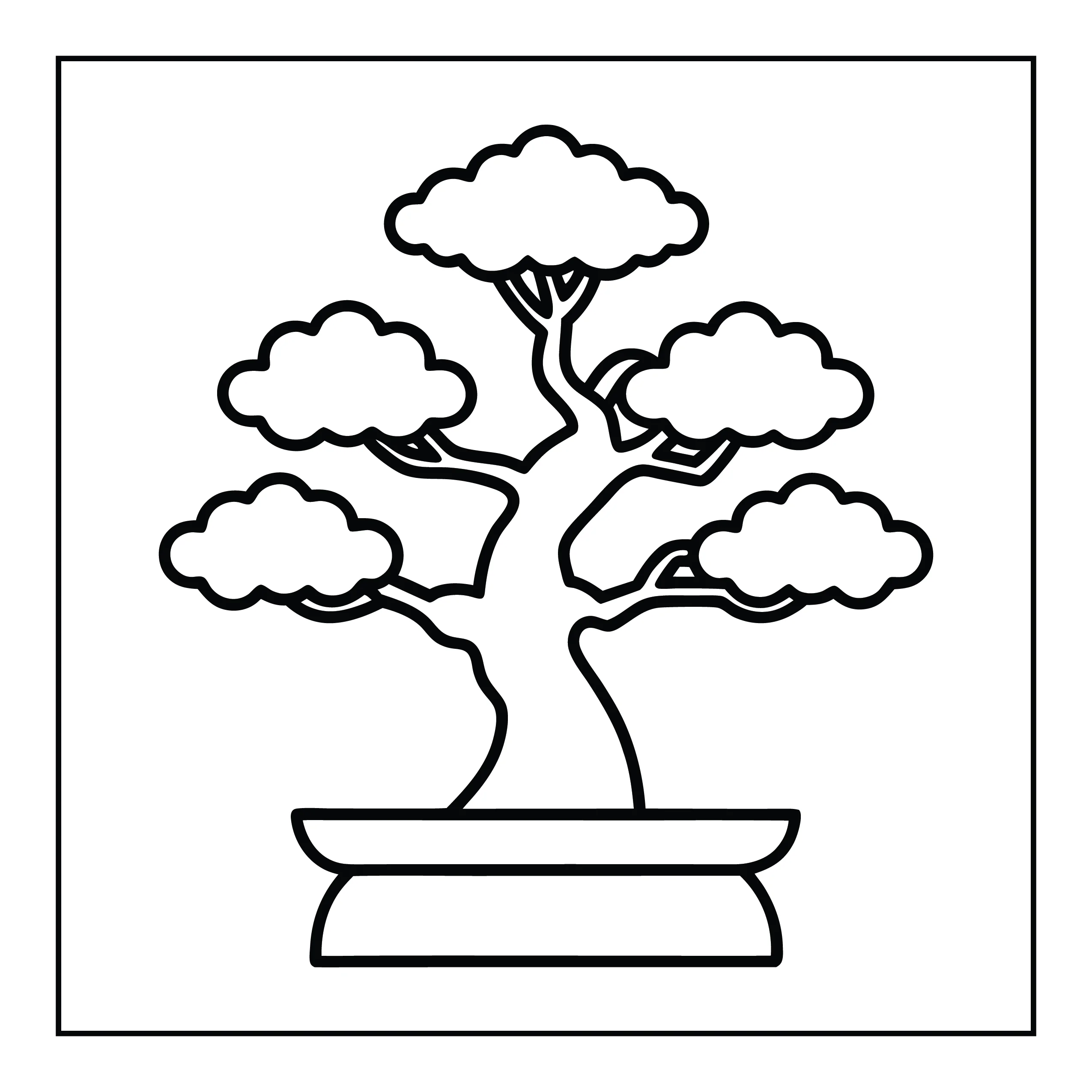 Coloriage arbre bonsaï — Page de coloriage