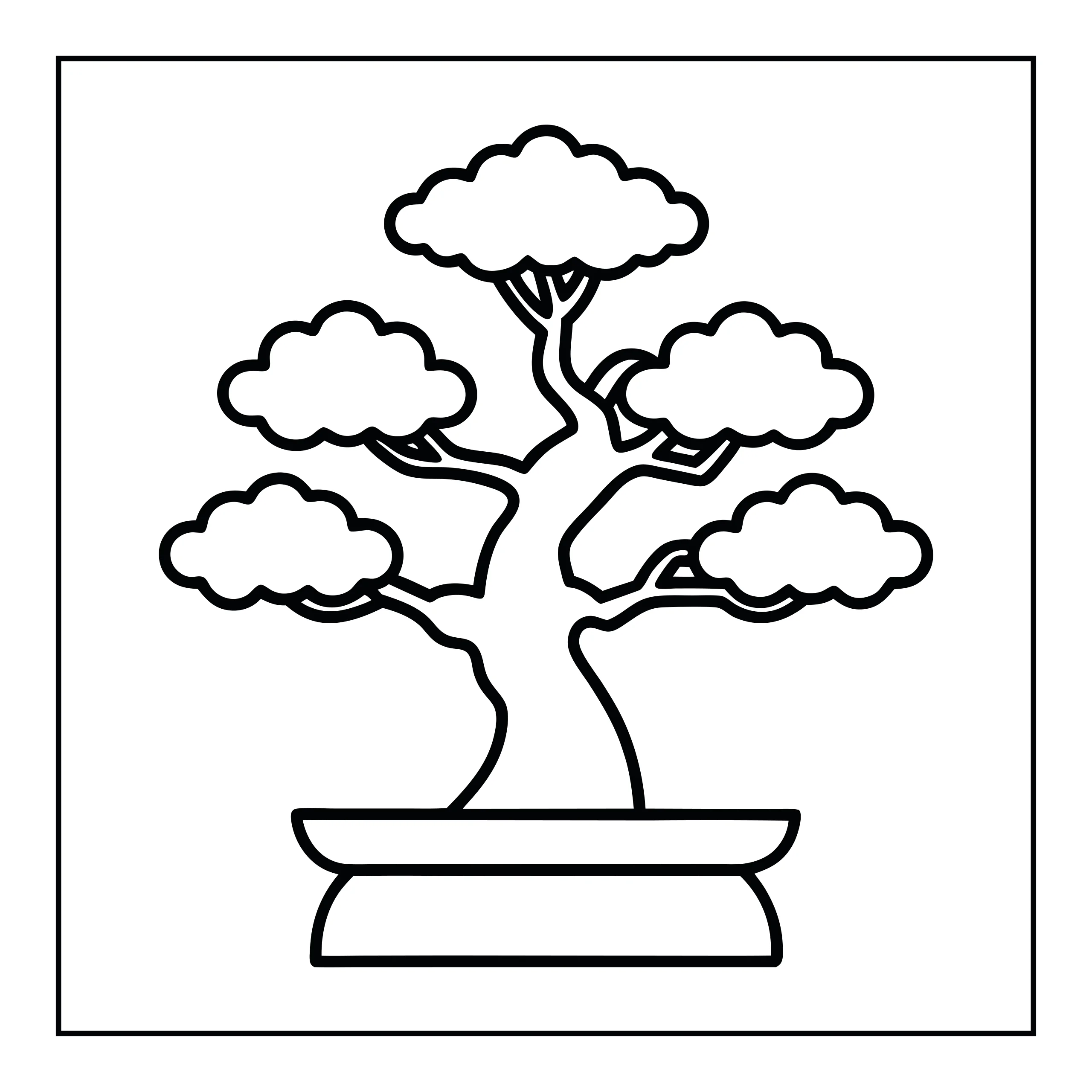 Coloriage arbre bonsaï — Page de coloriage