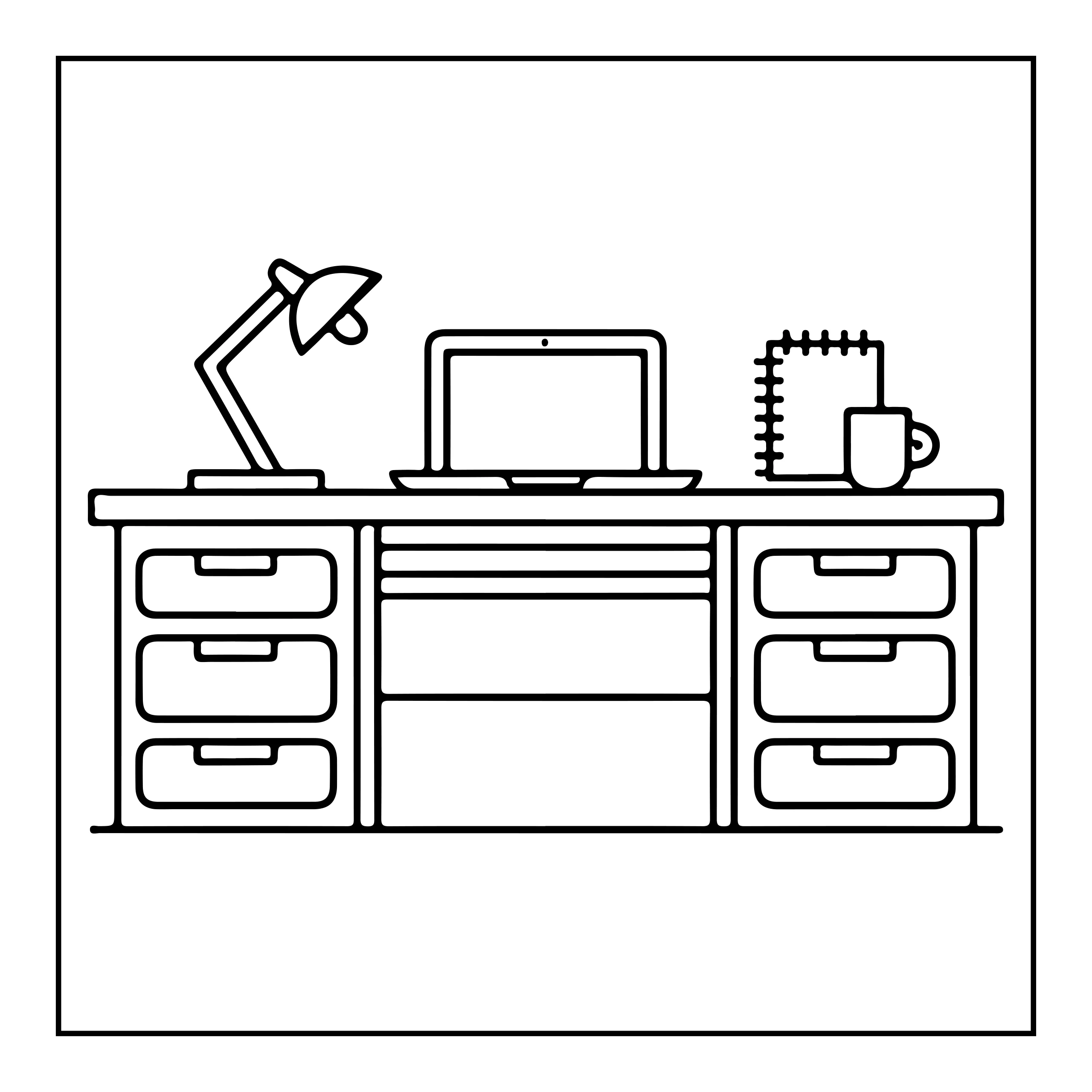 Desk Coloring Page — Coloring page