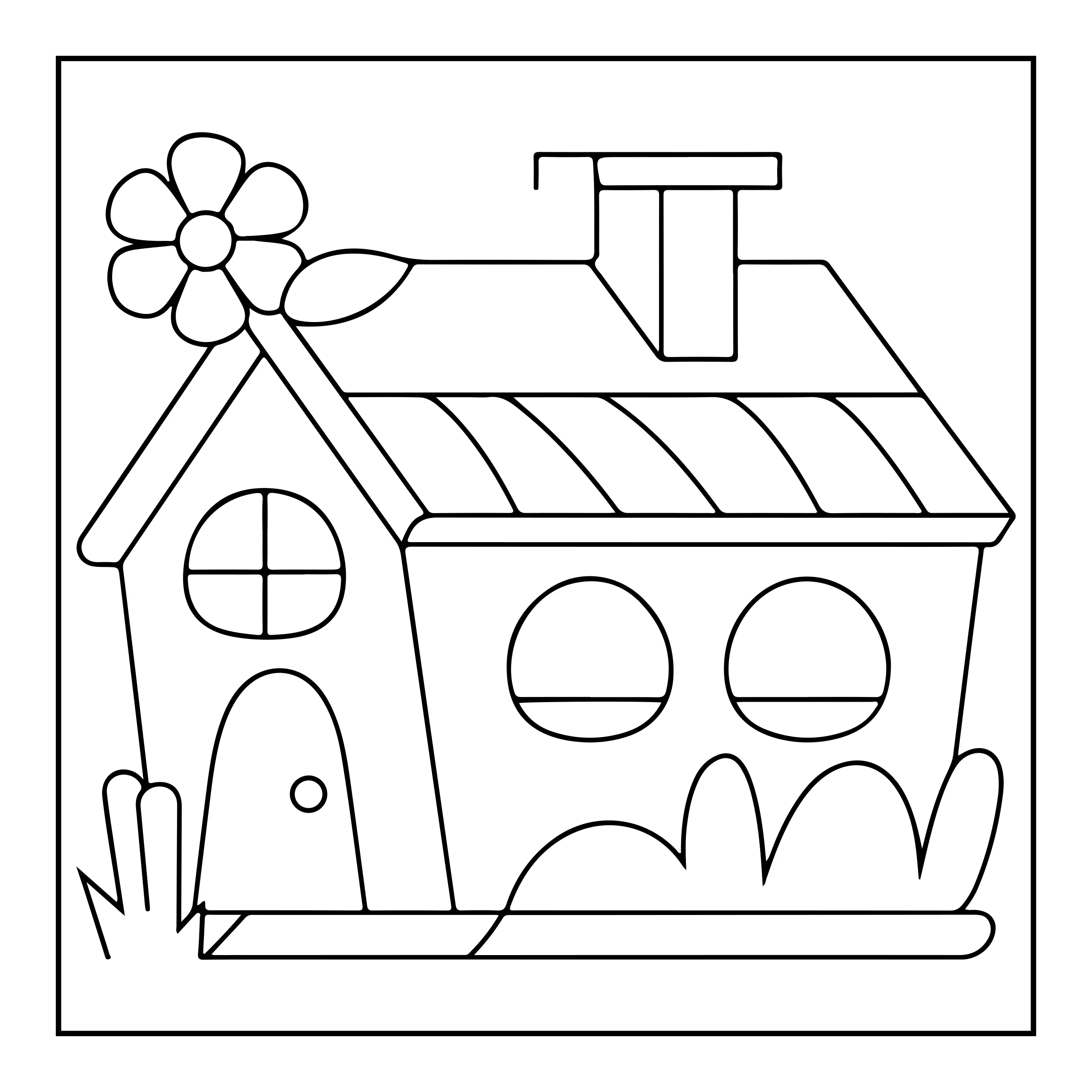Cute House Coloring Page — Coloring page