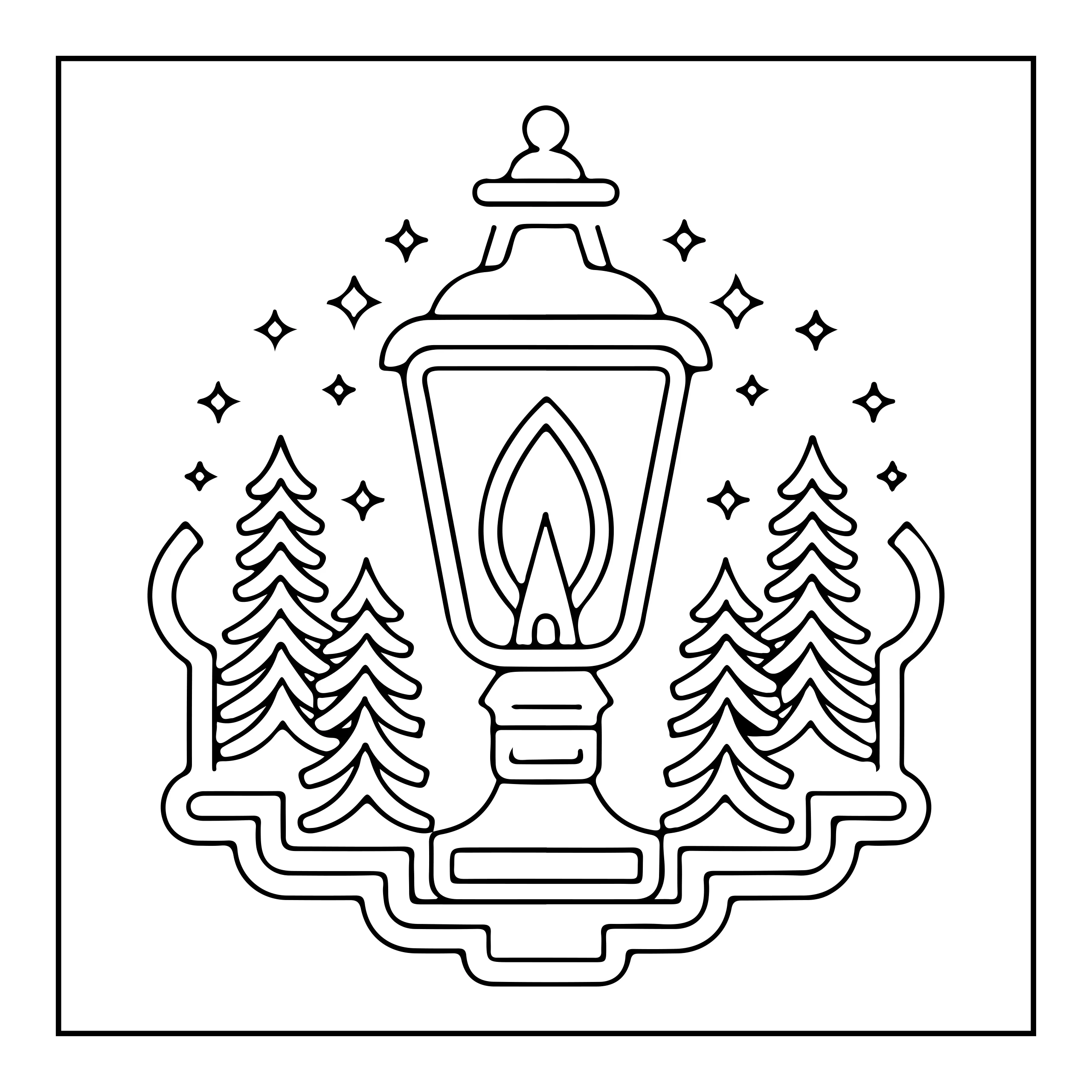 Coloriage lampe à pétrole — Page de coloriage