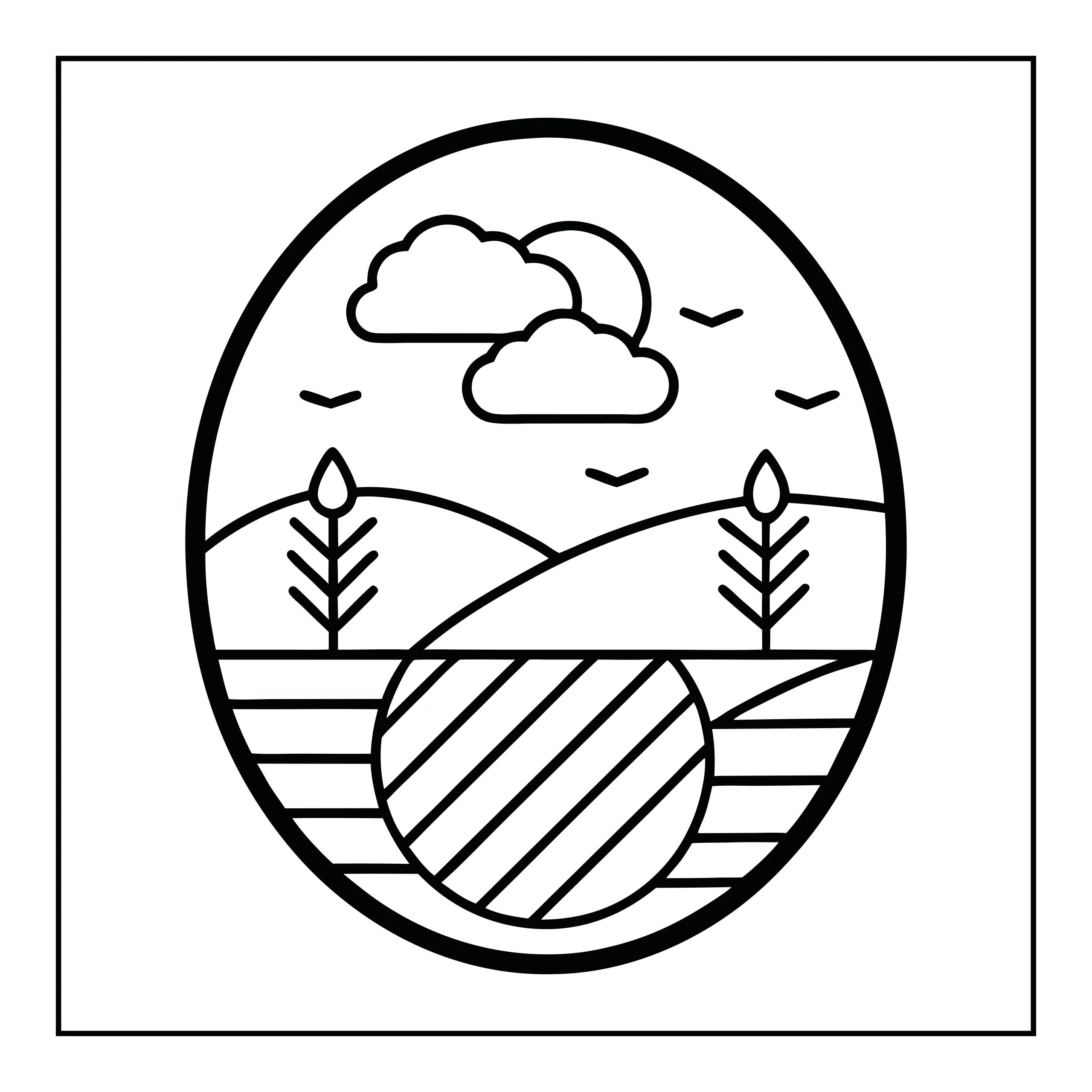Coloriage paysage simple — Page de coloriage
