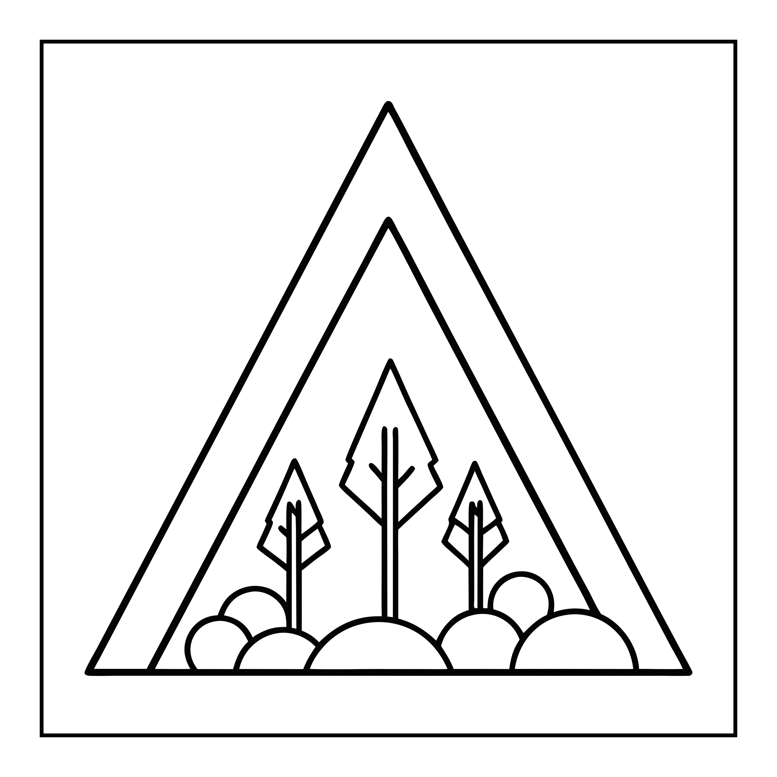 Coloriage paysage avec arbres — Page de coloriage