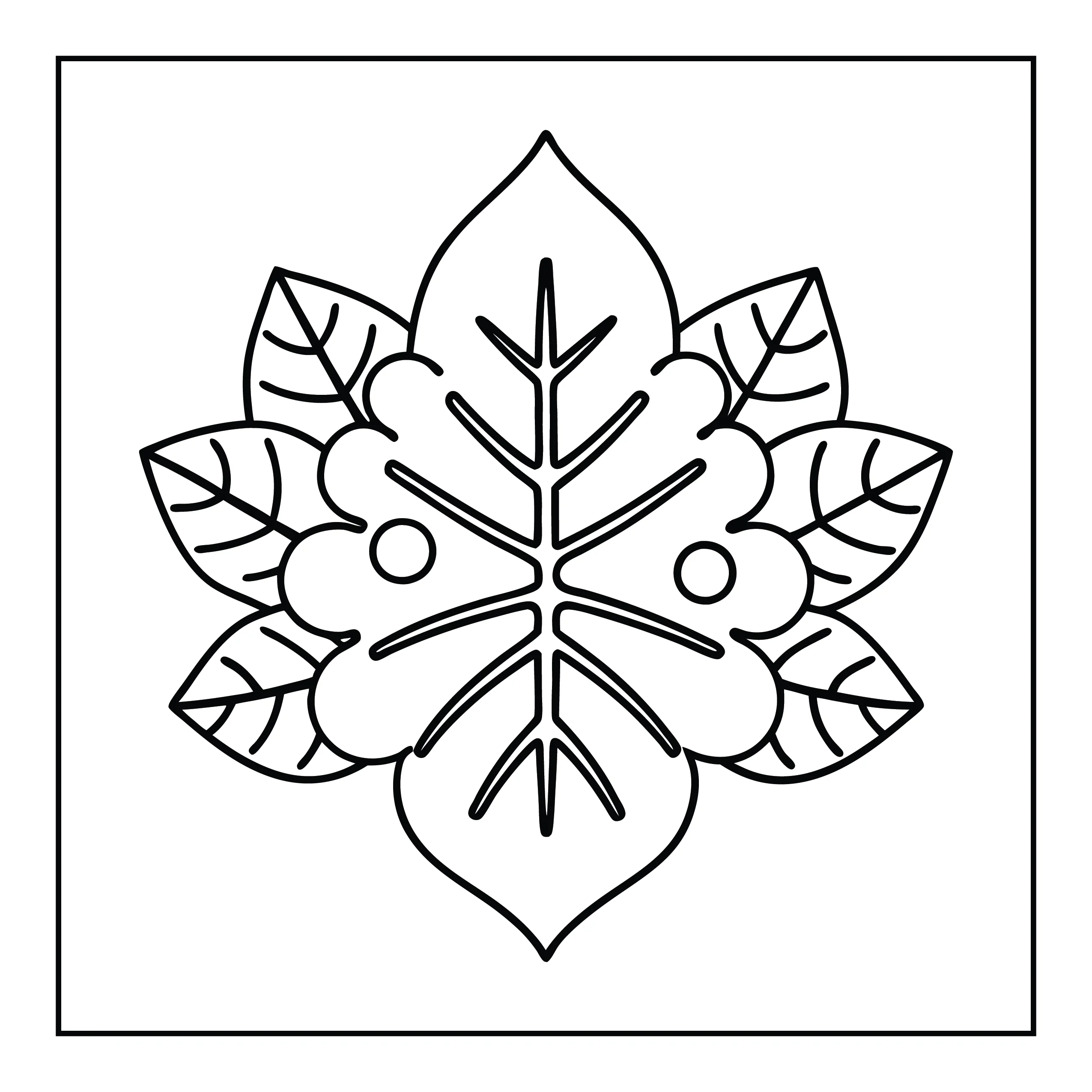 Coloriage feuilles stylisées — Page de coloriage