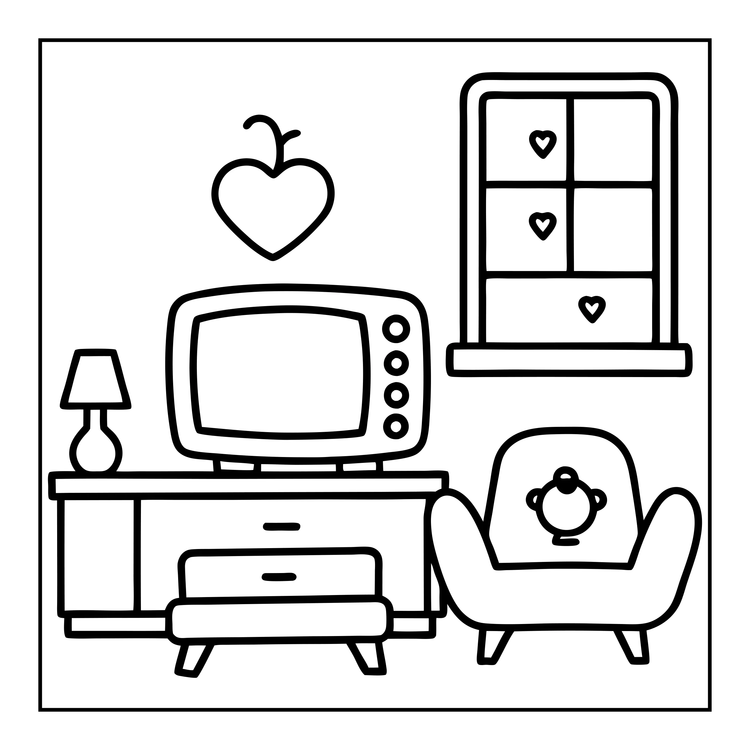 Dibujo para colorear salón bonito — PDF imprimible