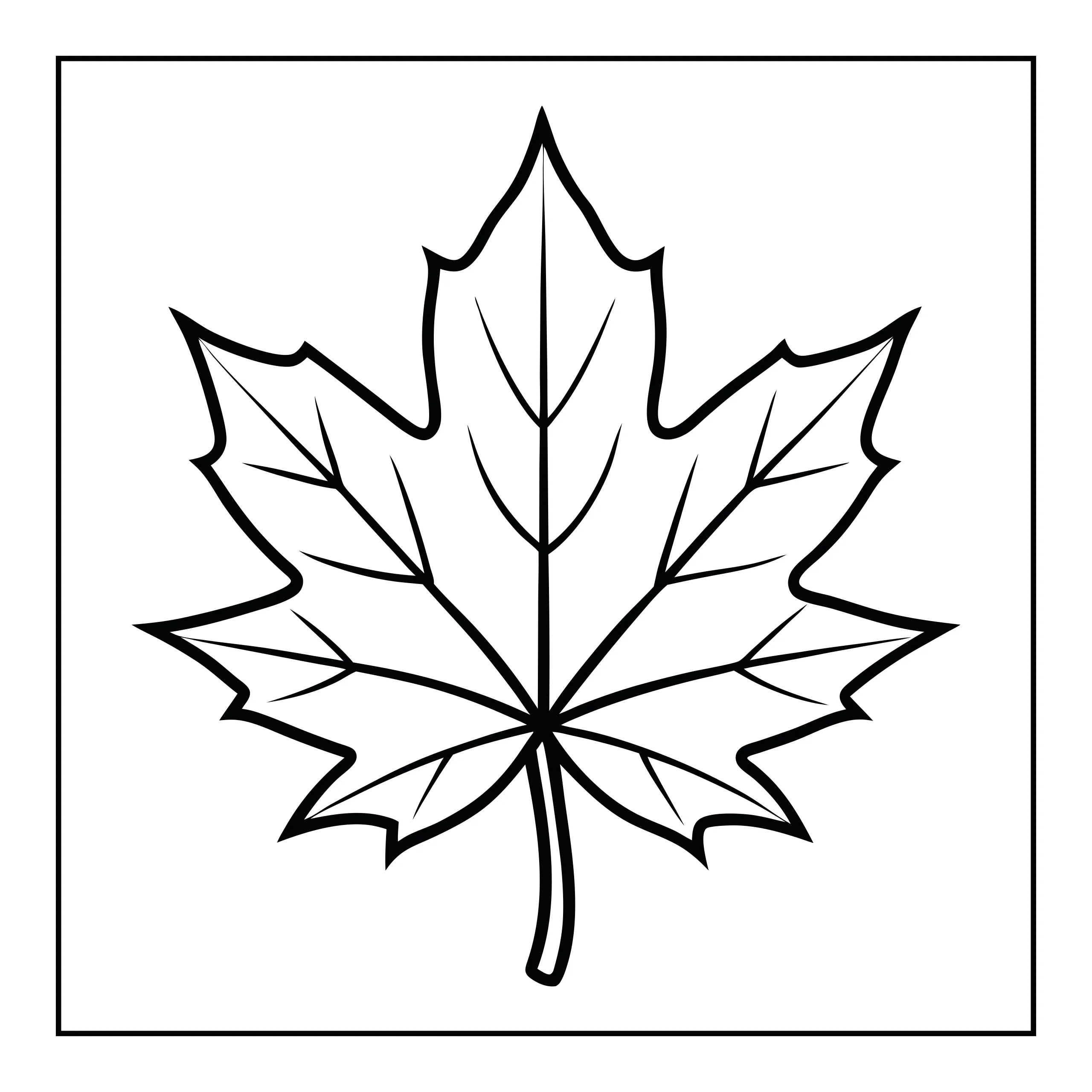 Coloriage feuille d'érable — Page de coloriage