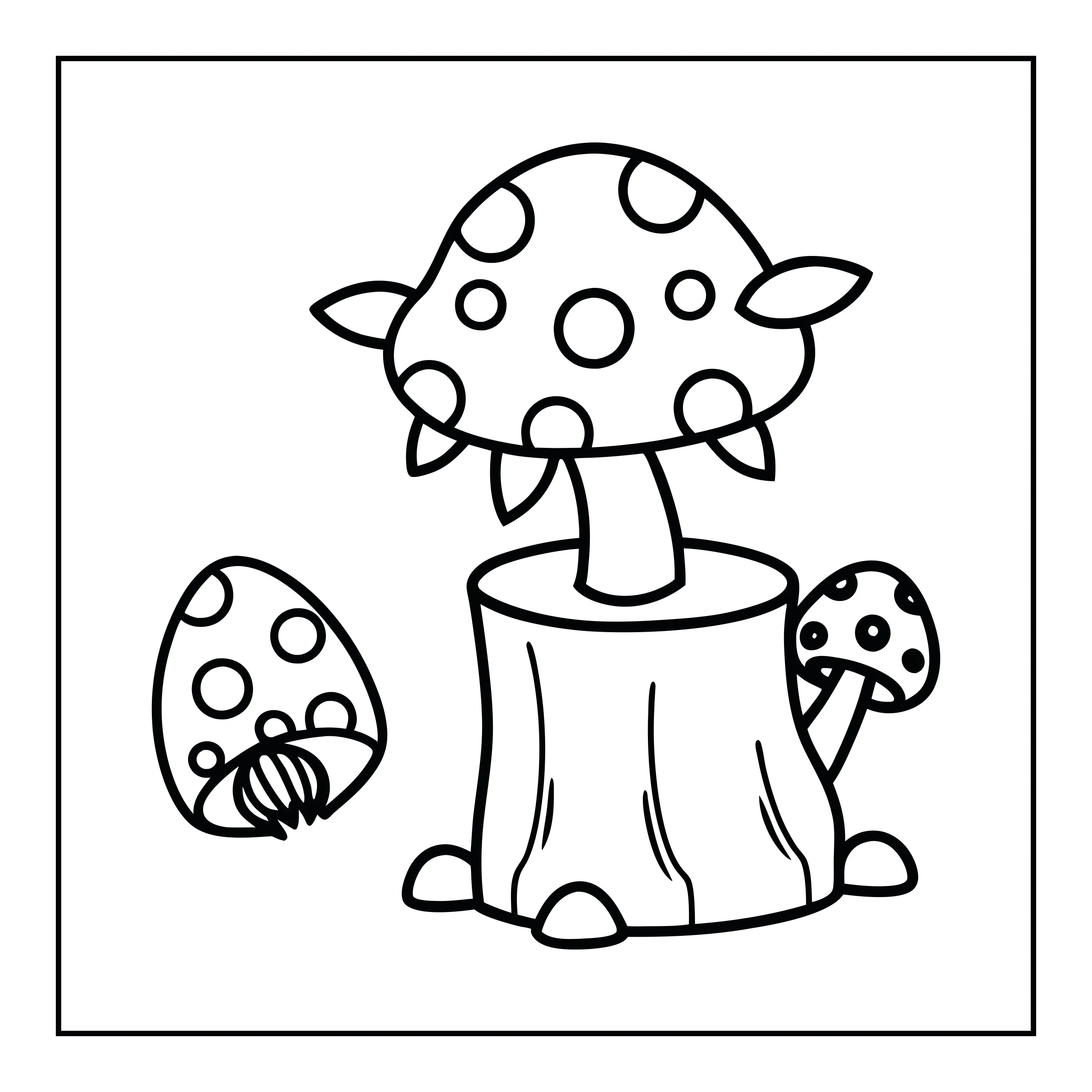 Coloriage champignon — Page de coloriage