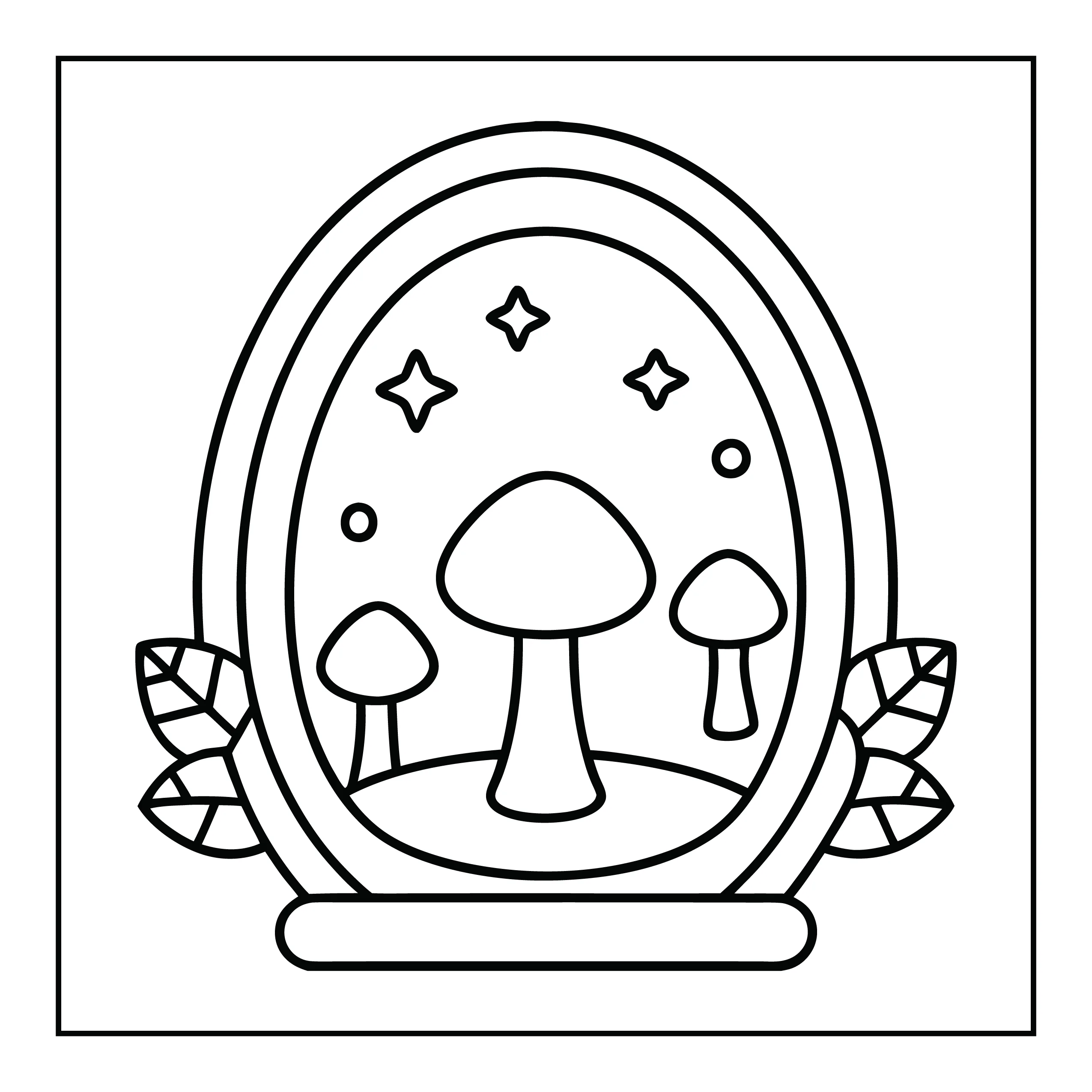 Coloriage champignons — Page de coloriage