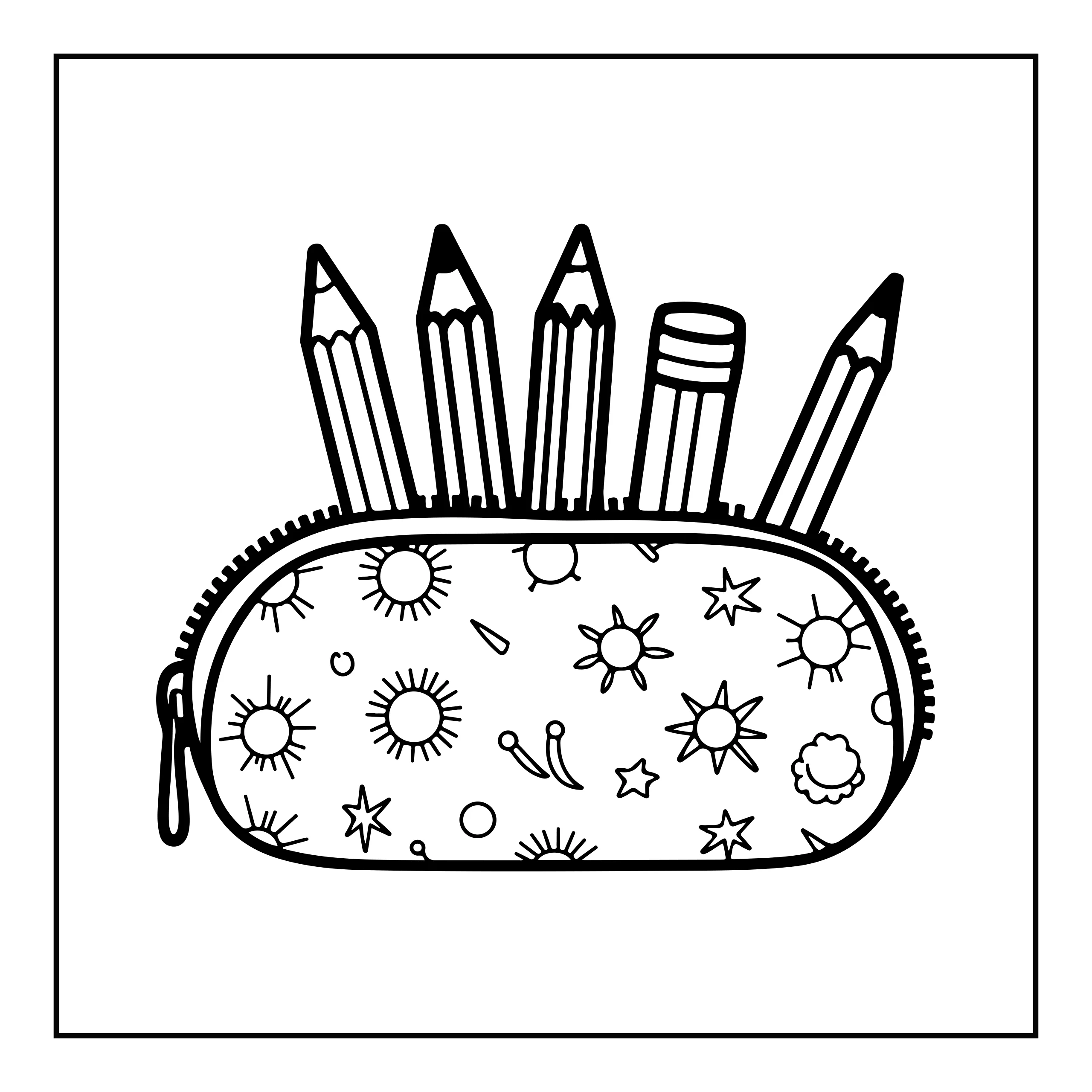 Pencil Case Coloring Page — Coloring page