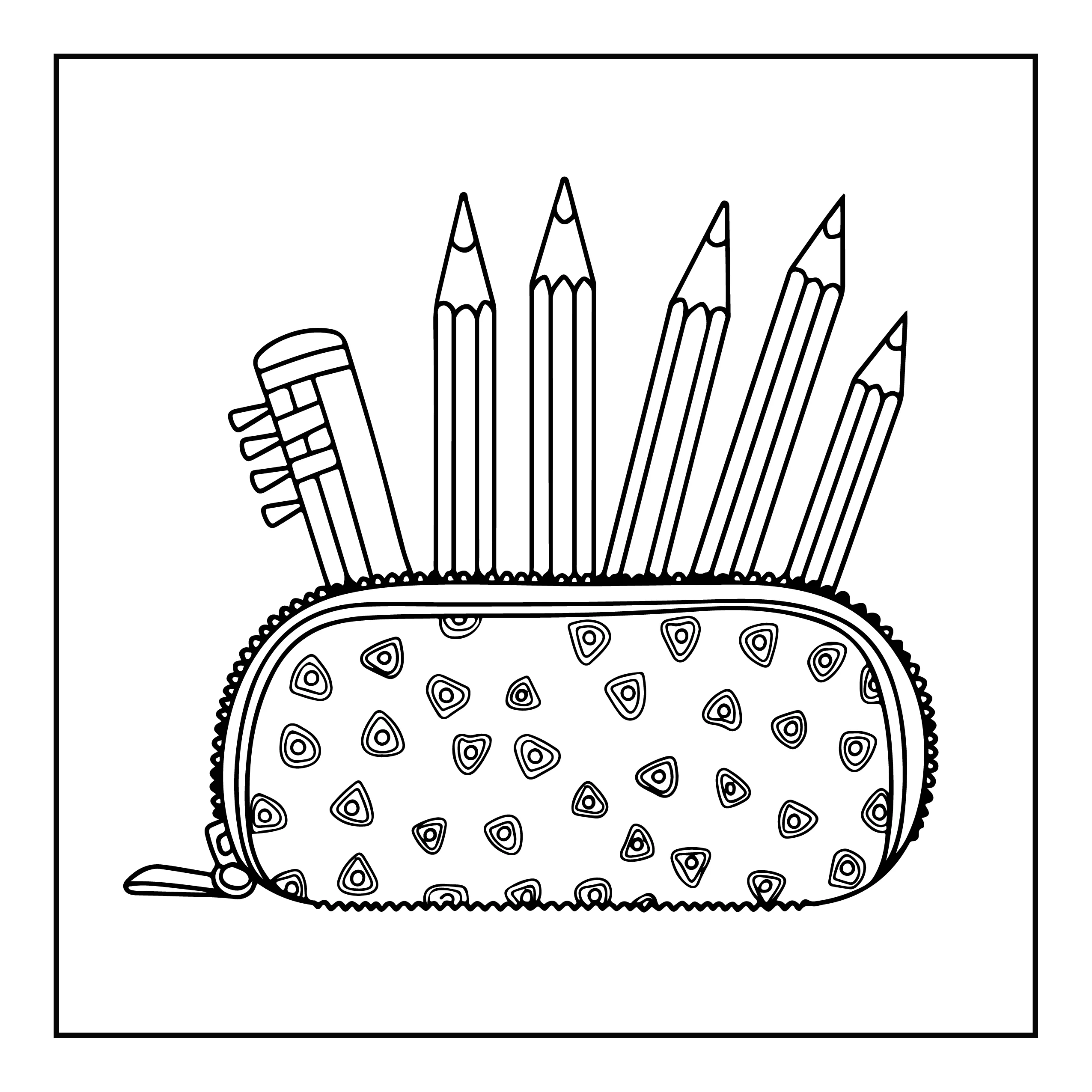 Pencil Case Coloring Page — Coloring page