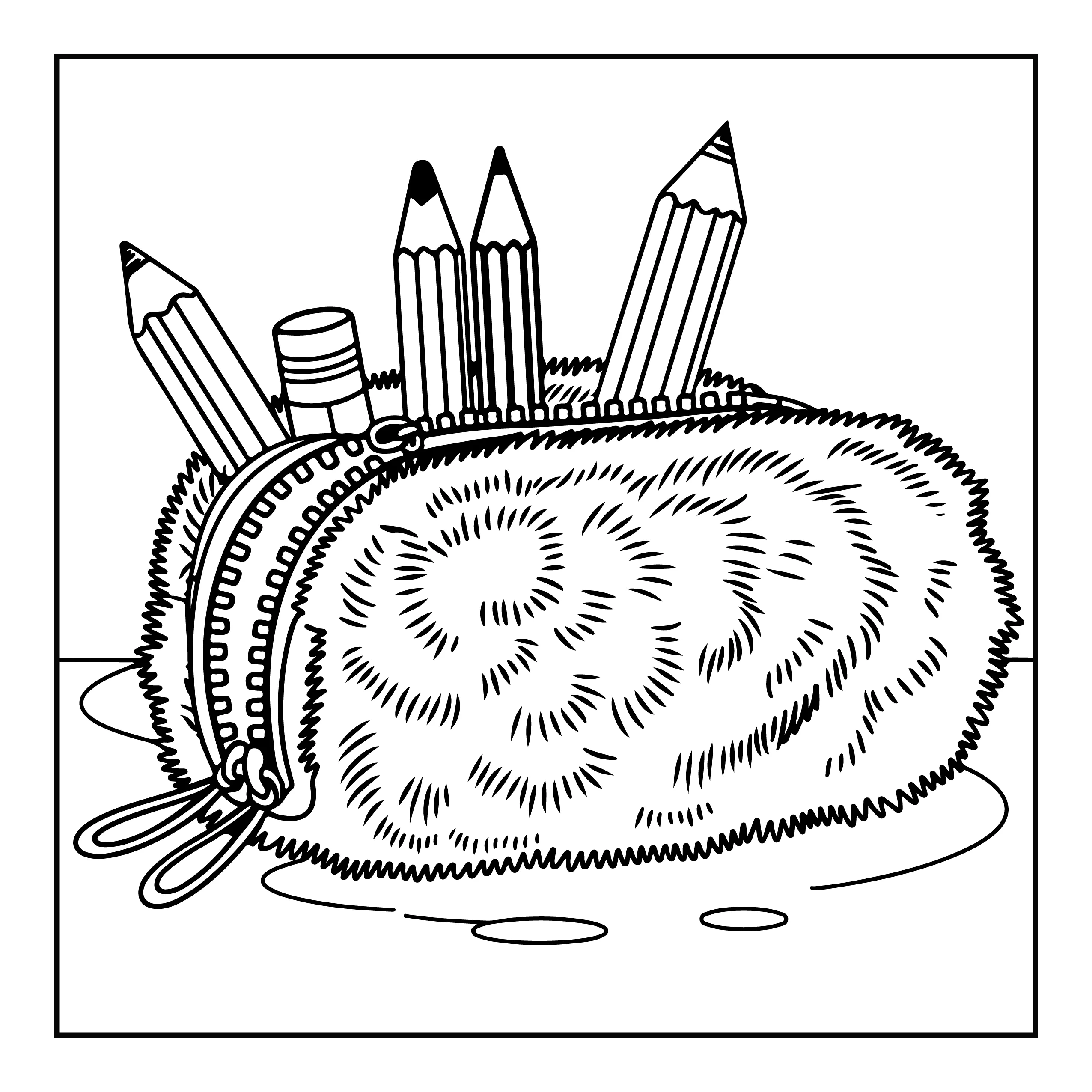 Pencil Case Coloring Page — Coloring page
