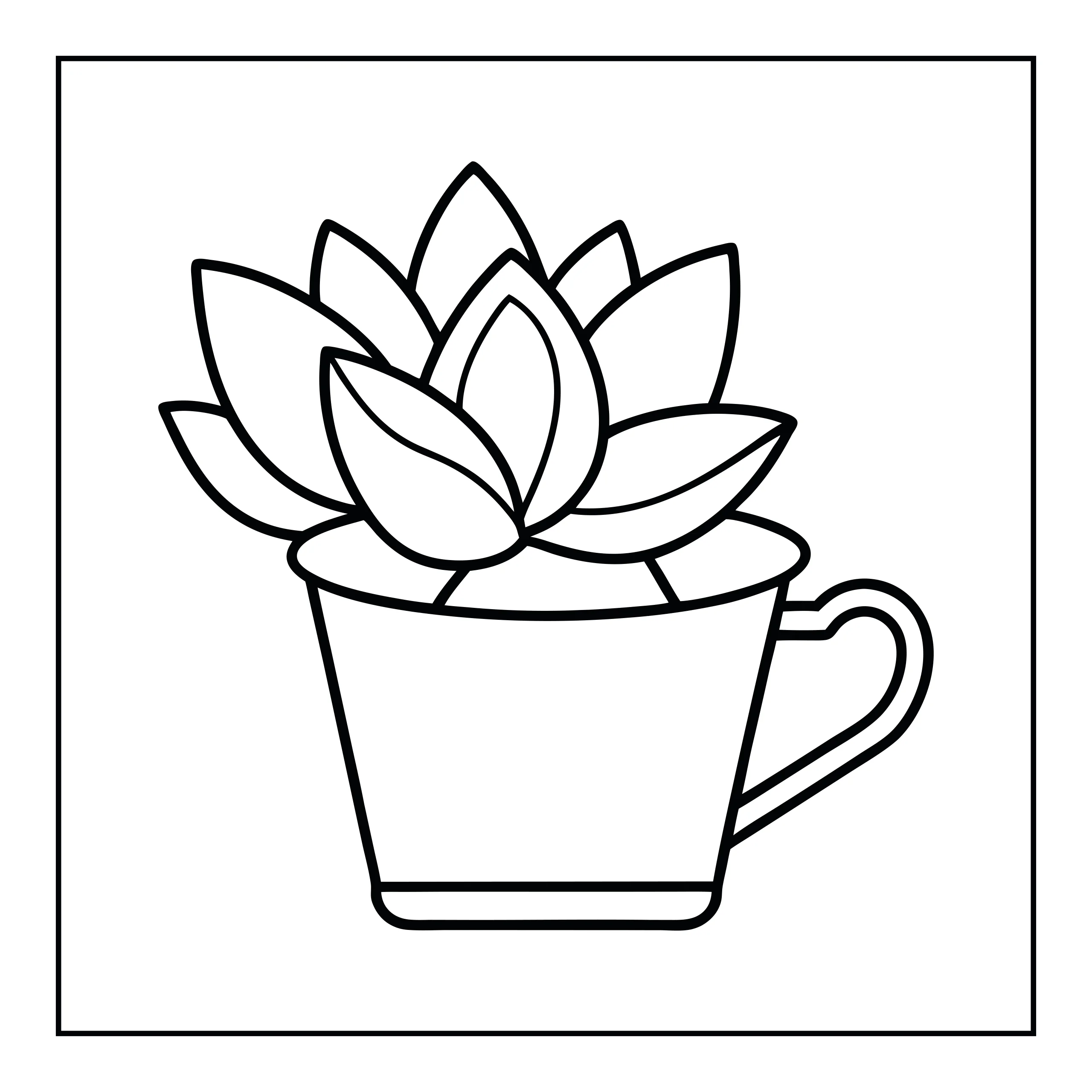 Coloriage plante en pot — Page de coloriage