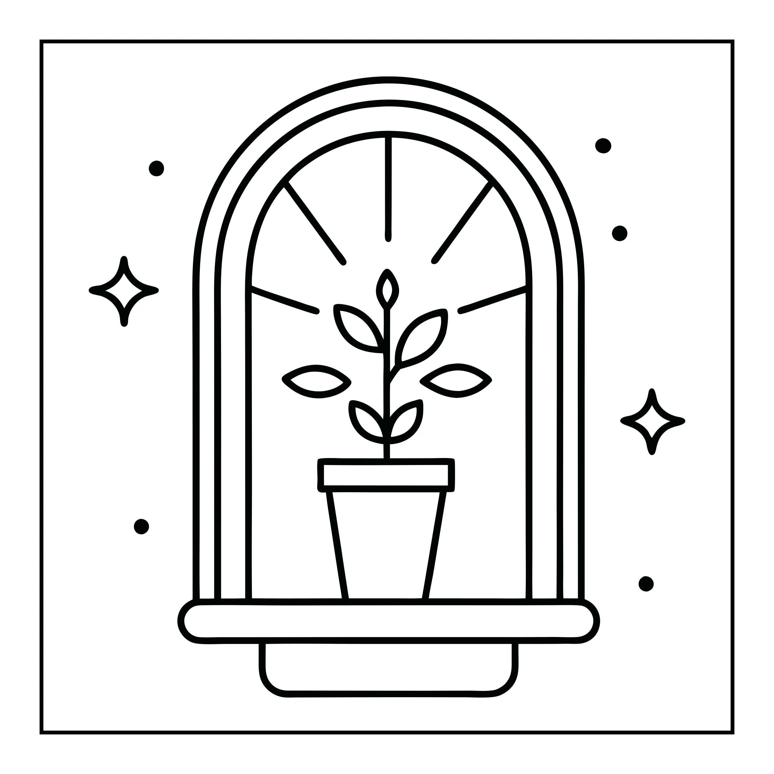 Coloriage plante en pot — Page de coloriage