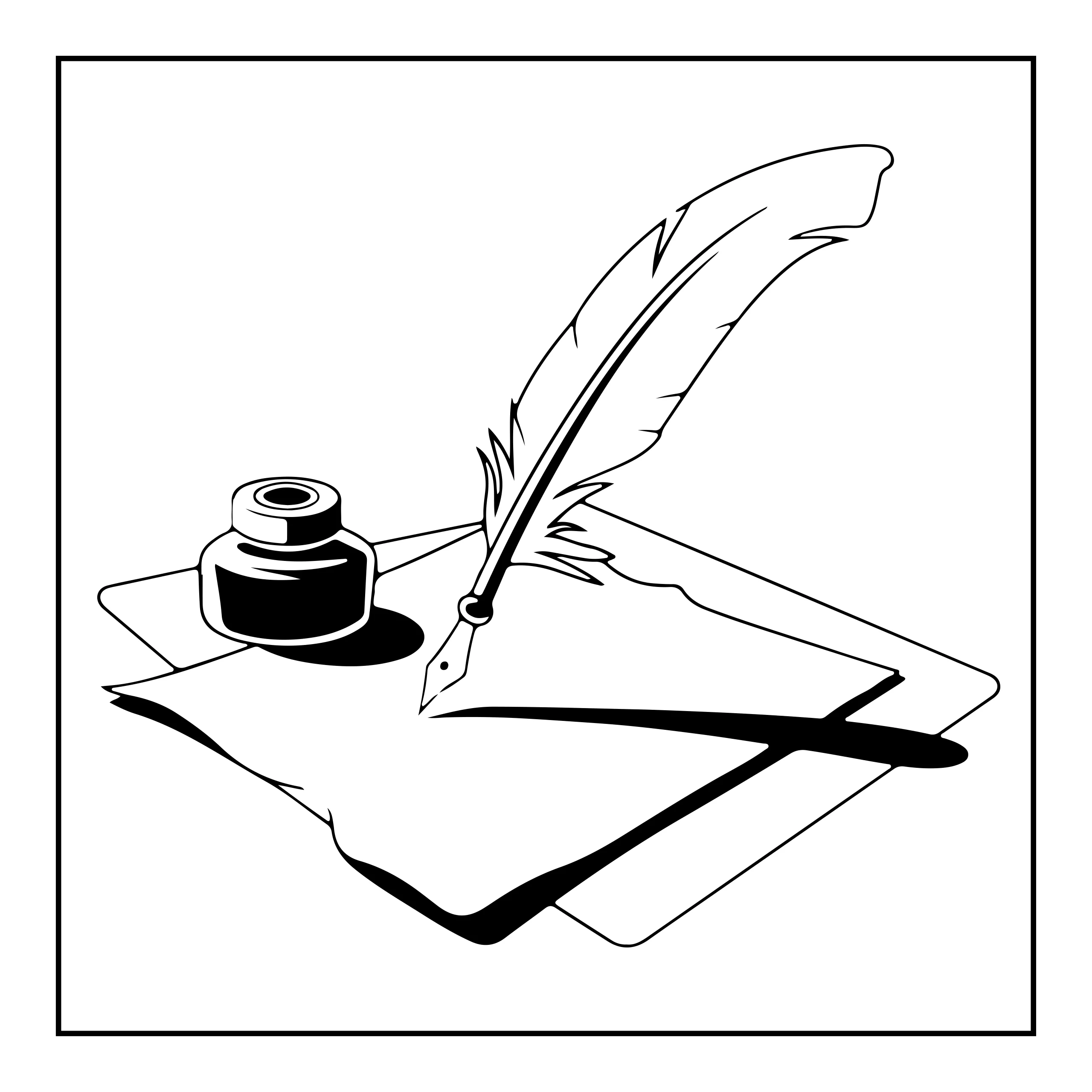 Quill and Ink Coloring Page — Coloring page