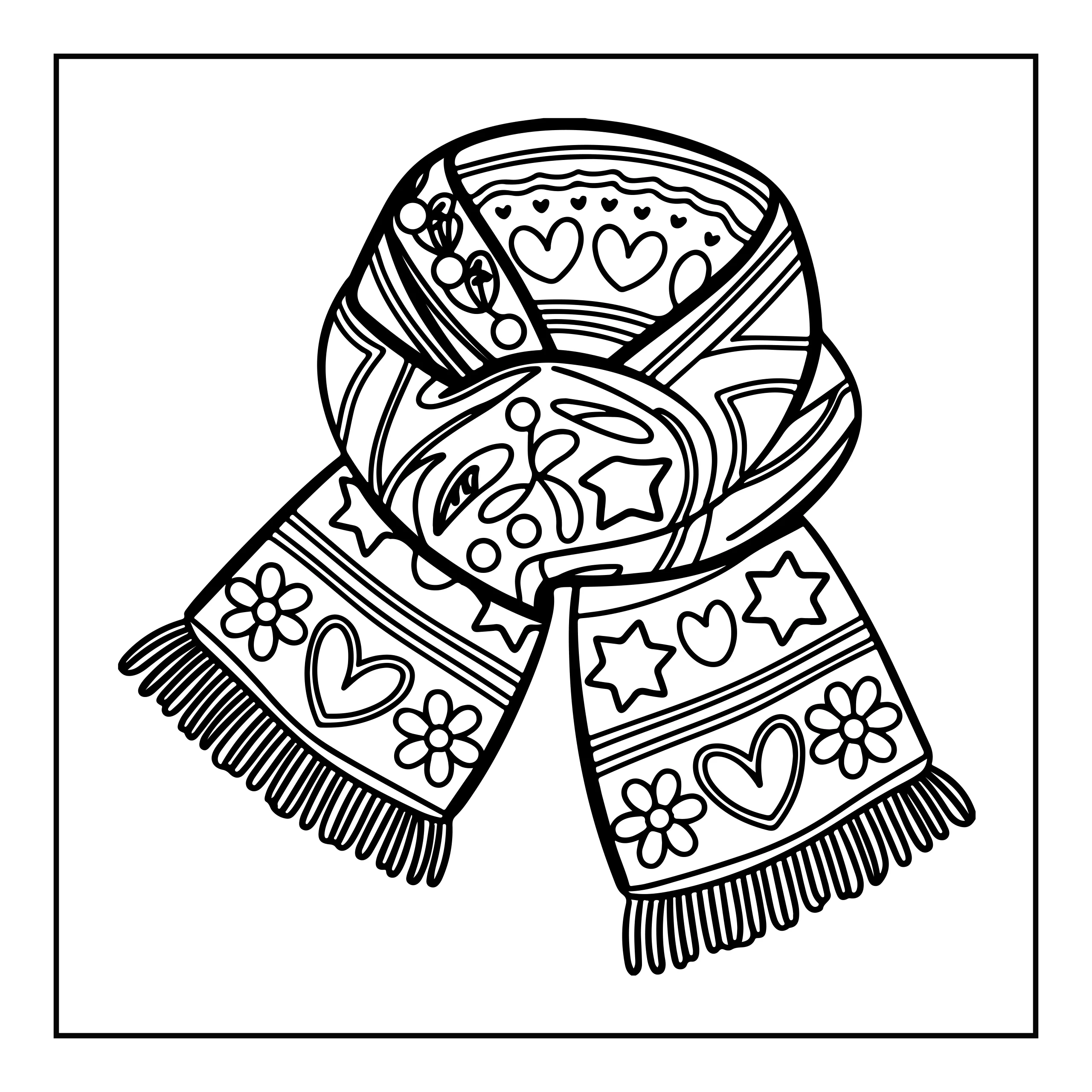 Stylish Scarf Coloring Page — Coloring page