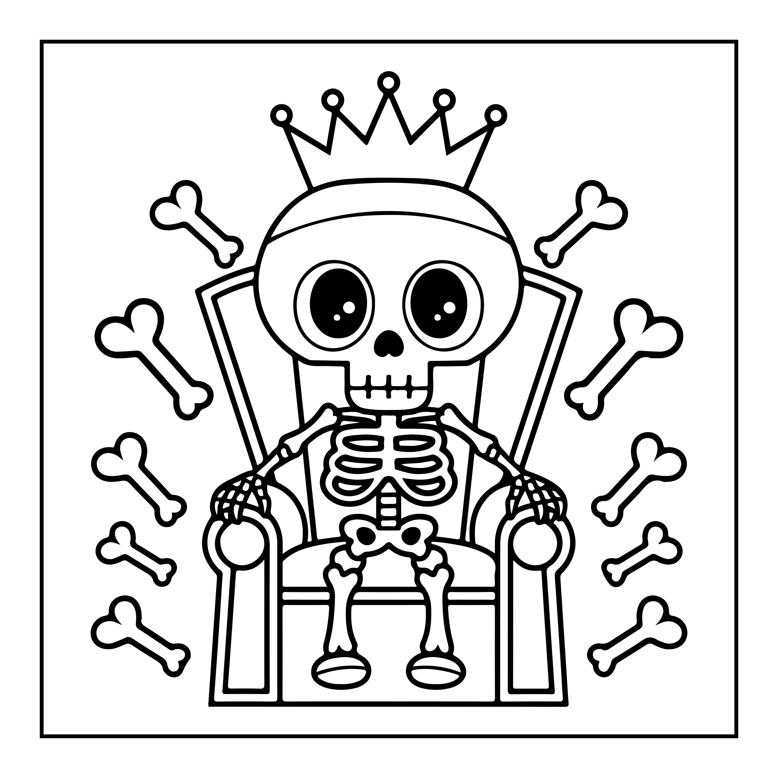 Skeleton King Coloring Page — Coloring page