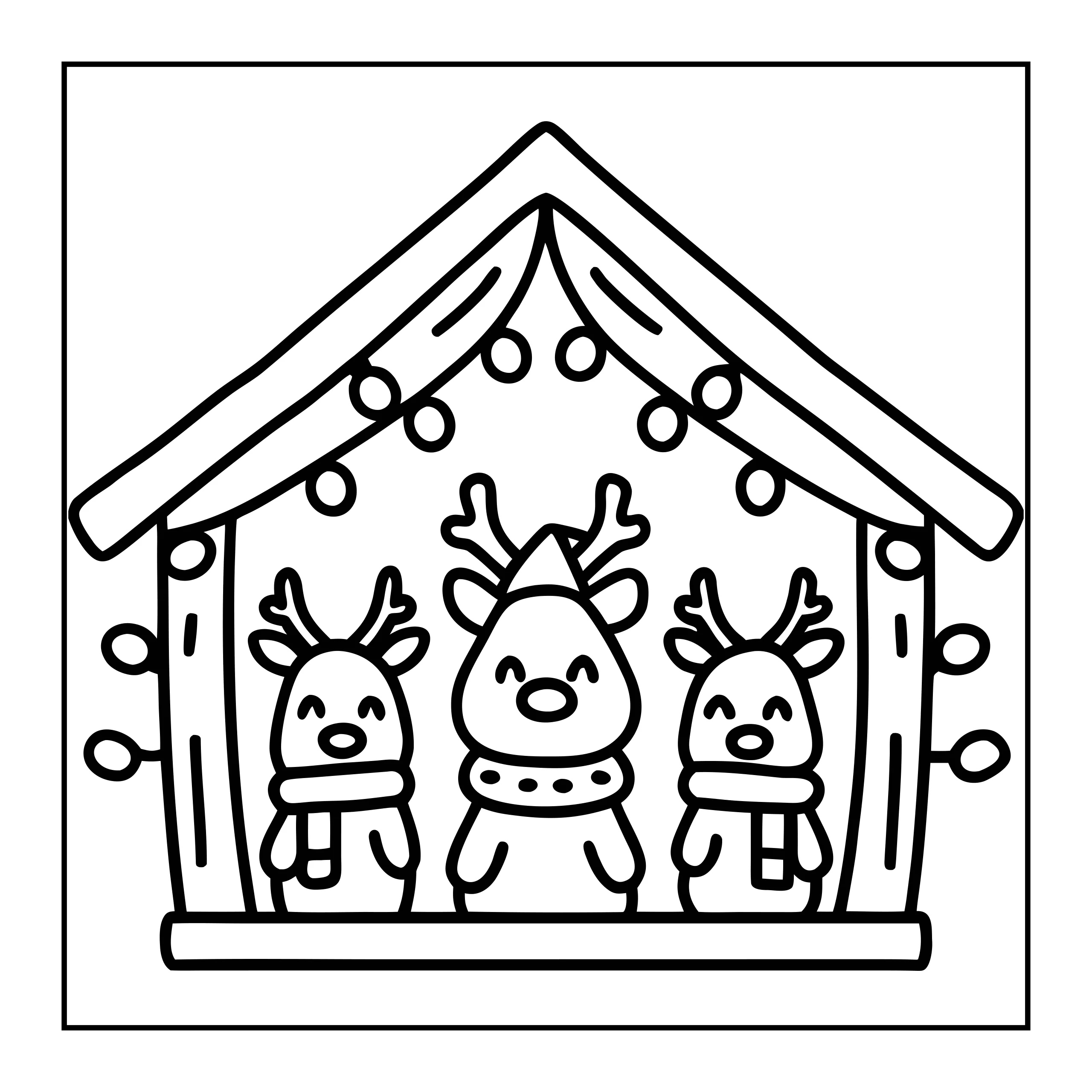 Cozy Christmas Coloring Page — Coloring page