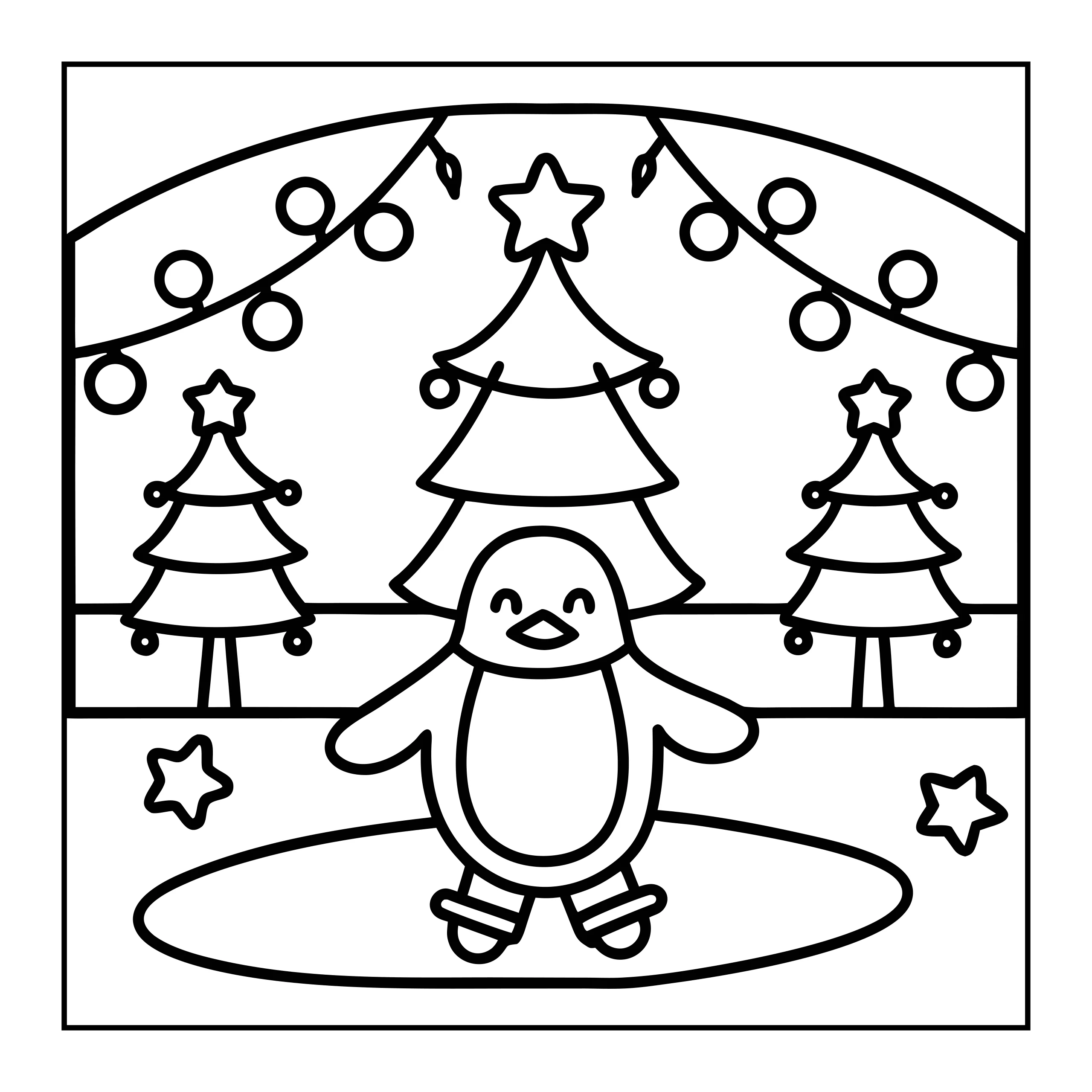 Penguin Christmas Coloring Page — Coloring page