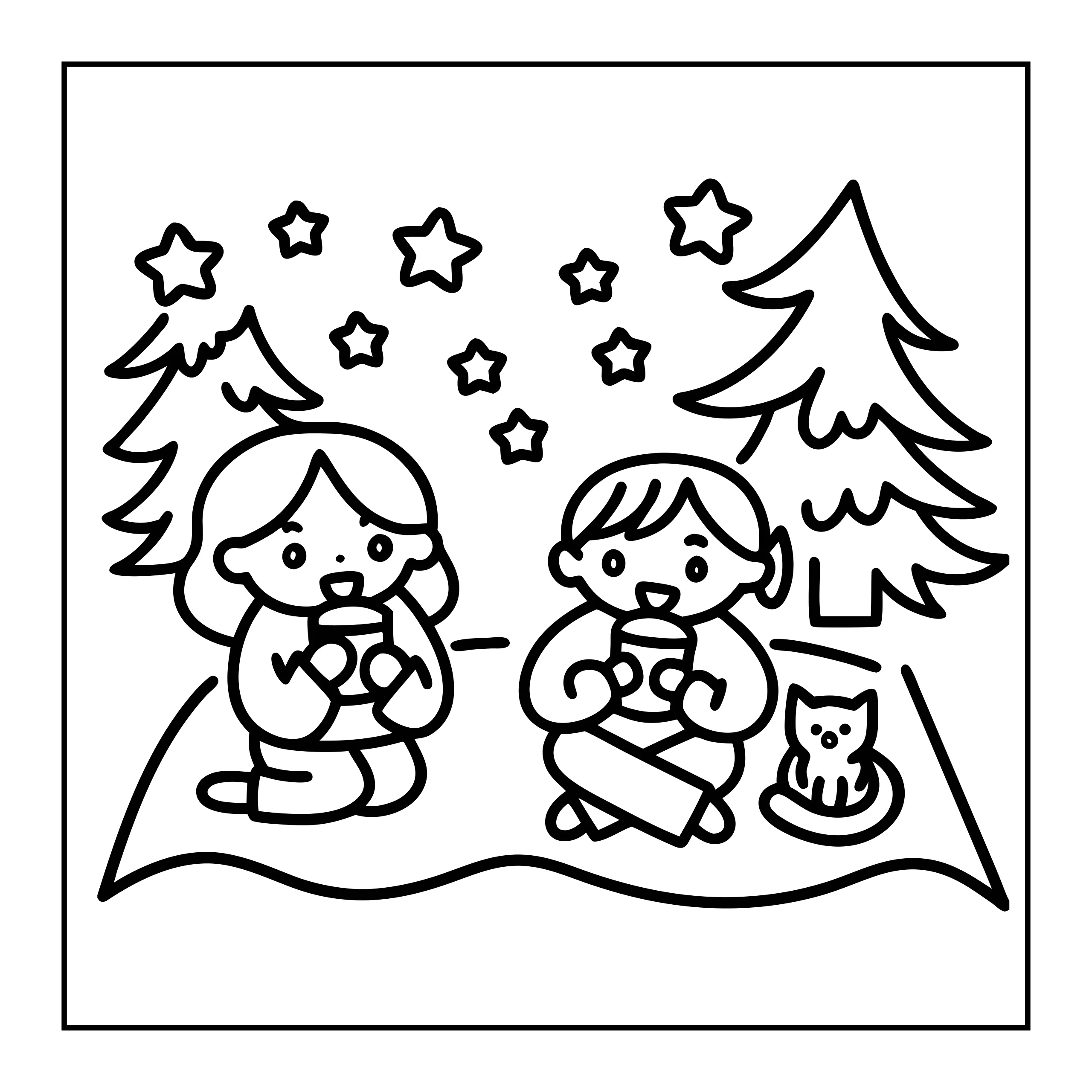 Cozy Christmas Coloring Page — Coloring page