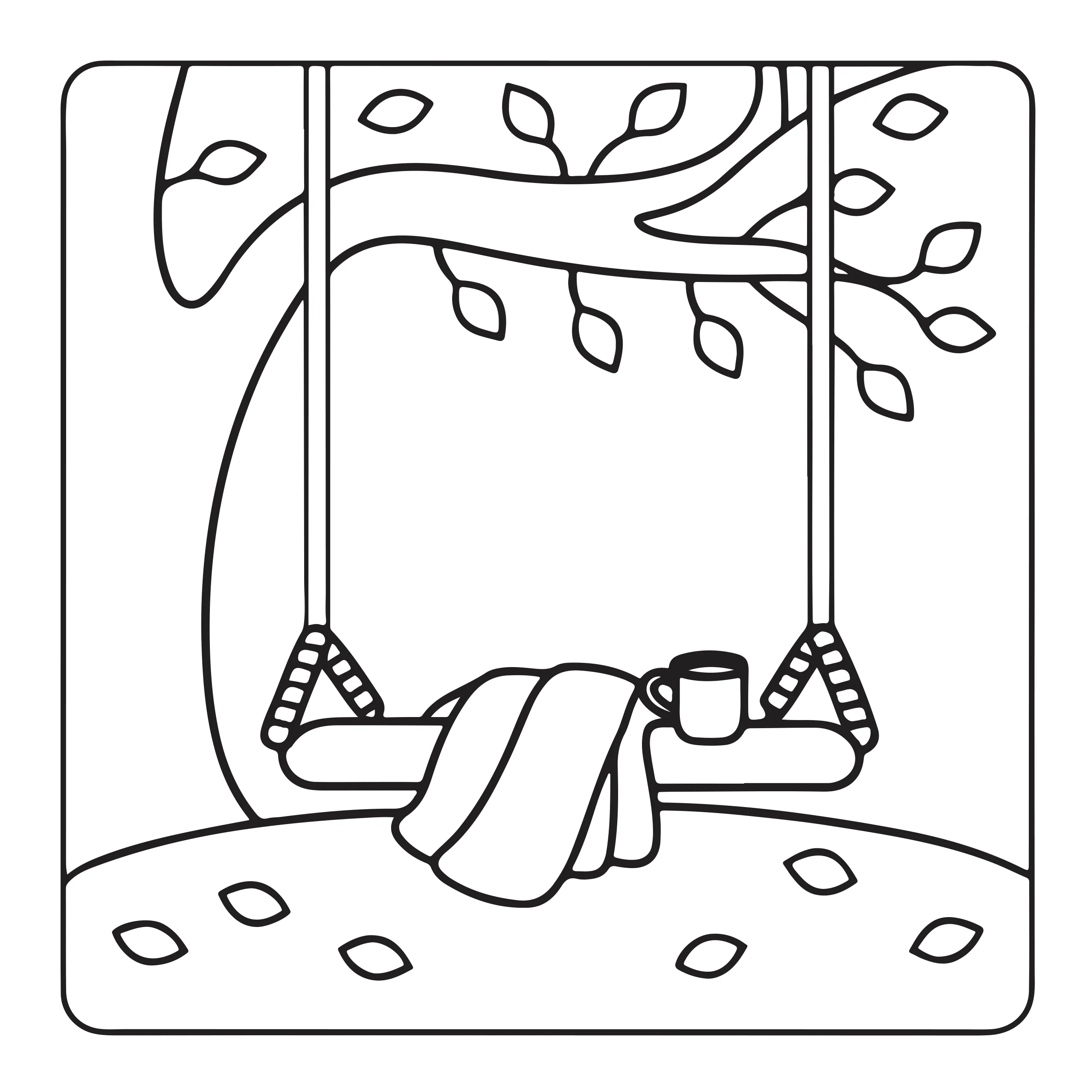 Coloriage balançoire confortable — Page de coloriage