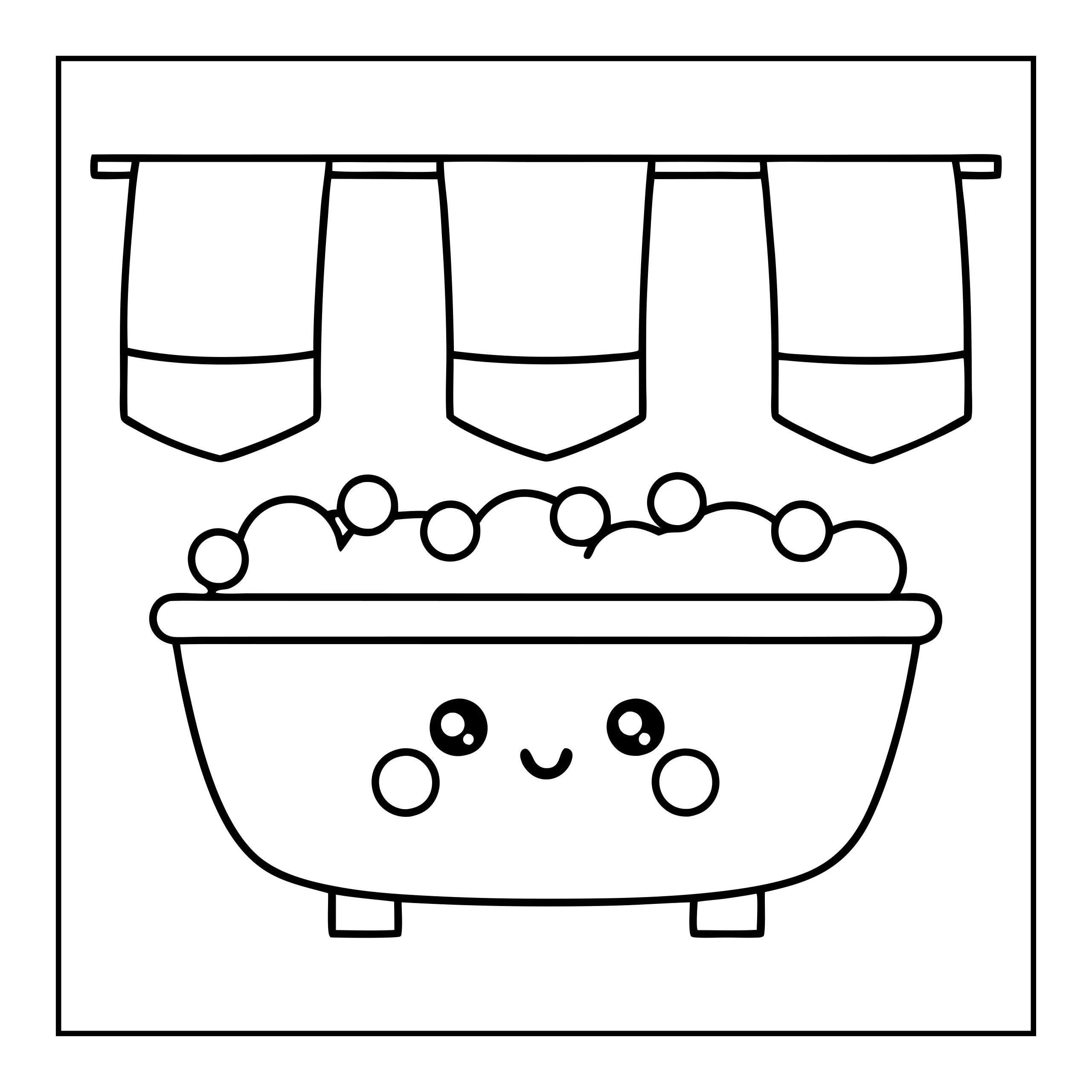 Cute Bathtub Coloring Page — Printable PDF
