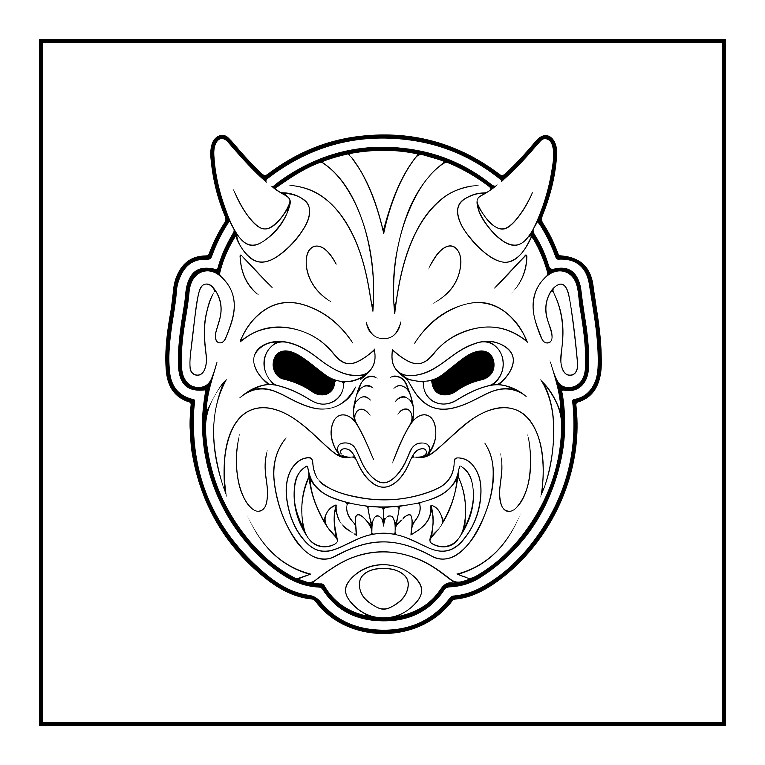 Demon Mask Coloring Page — Coloring page