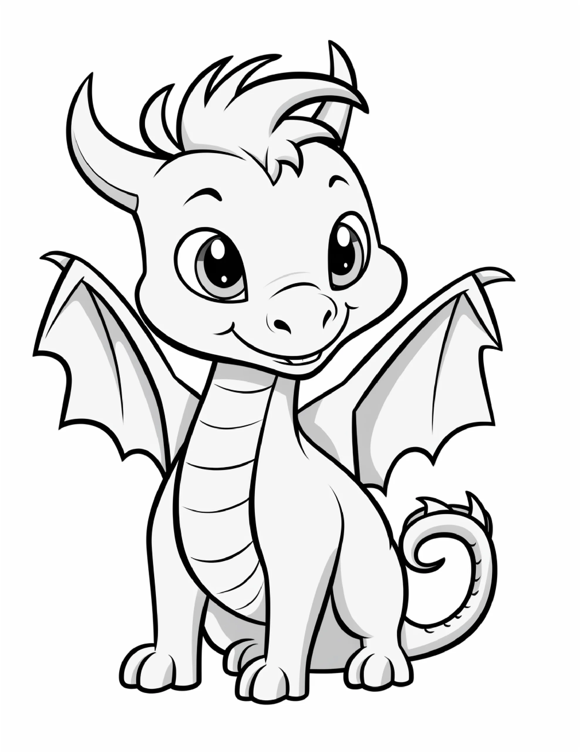Cute Dragon Coloring Page — Coloring page