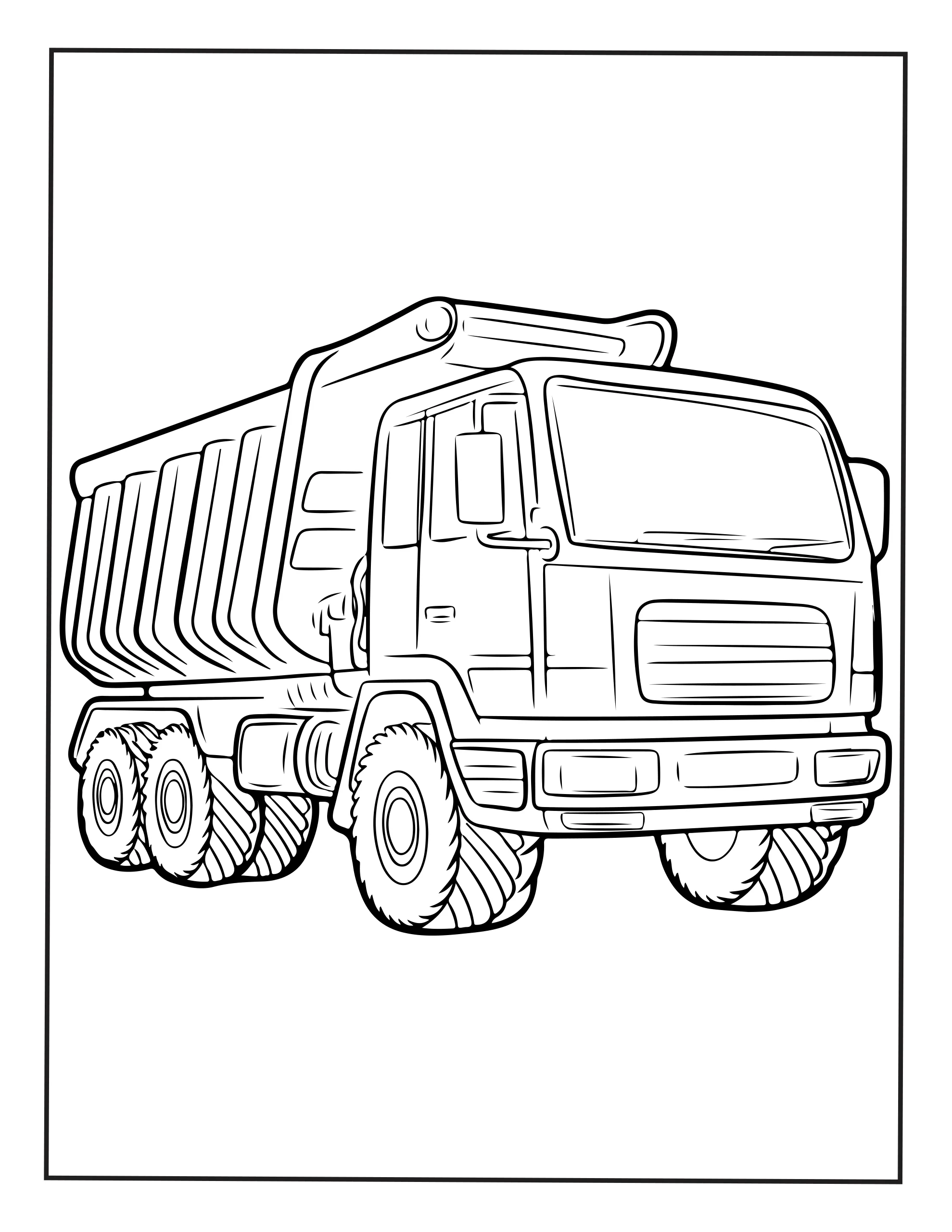 Dump Truck Coloring Page — Printable PDF