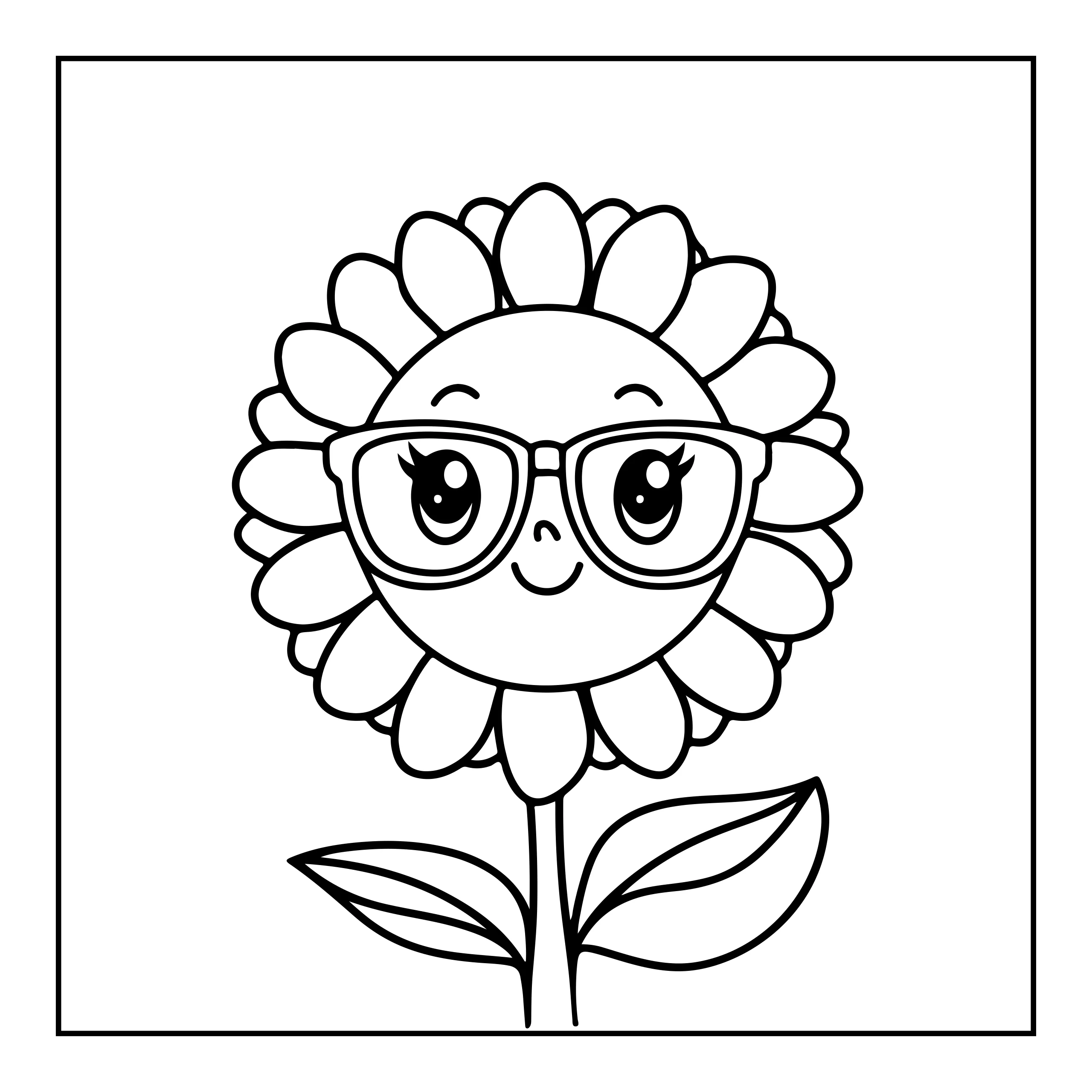 Coloriage fleur souriante — Page de coloriage