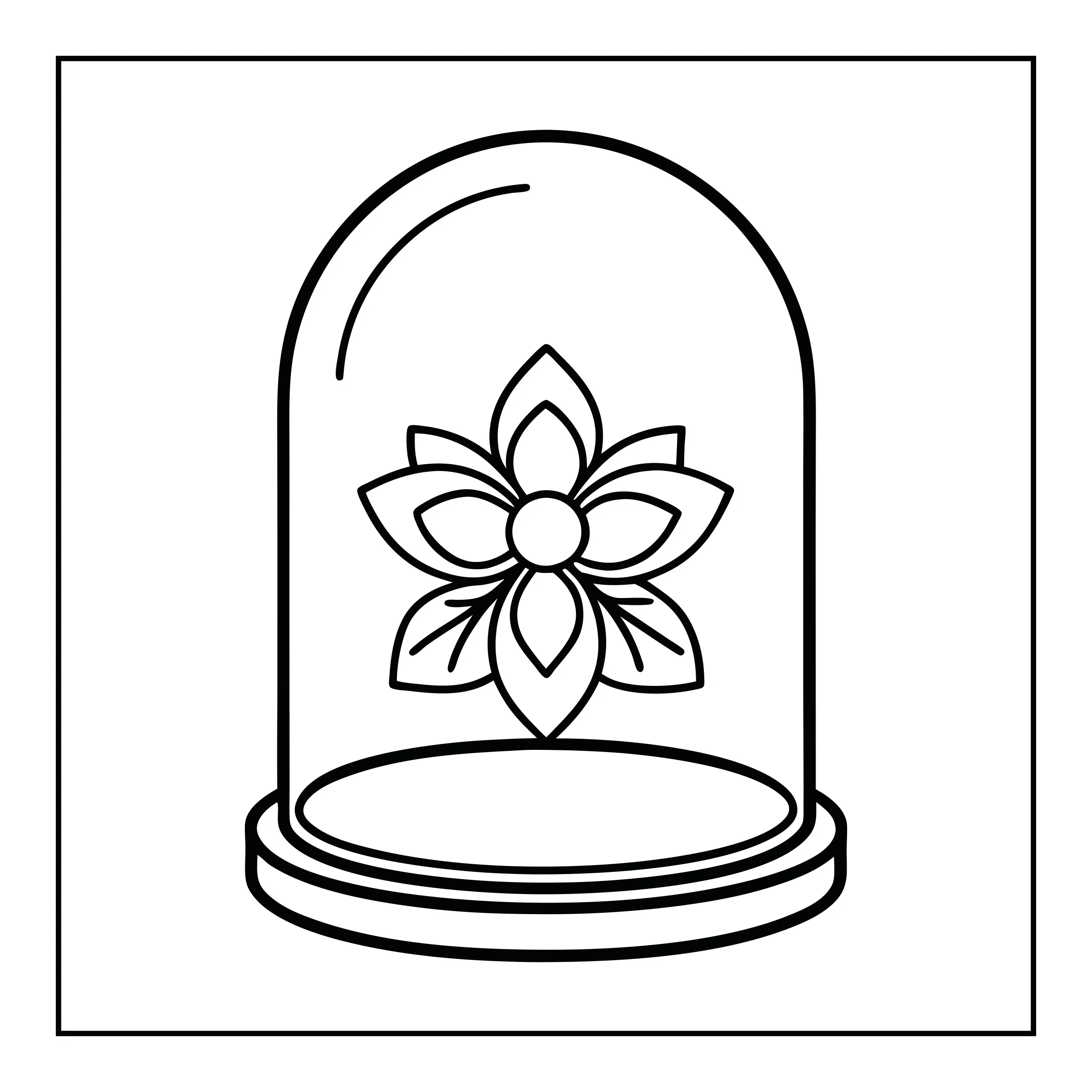 Coloriage fleur sous cloche — Page de coloriage