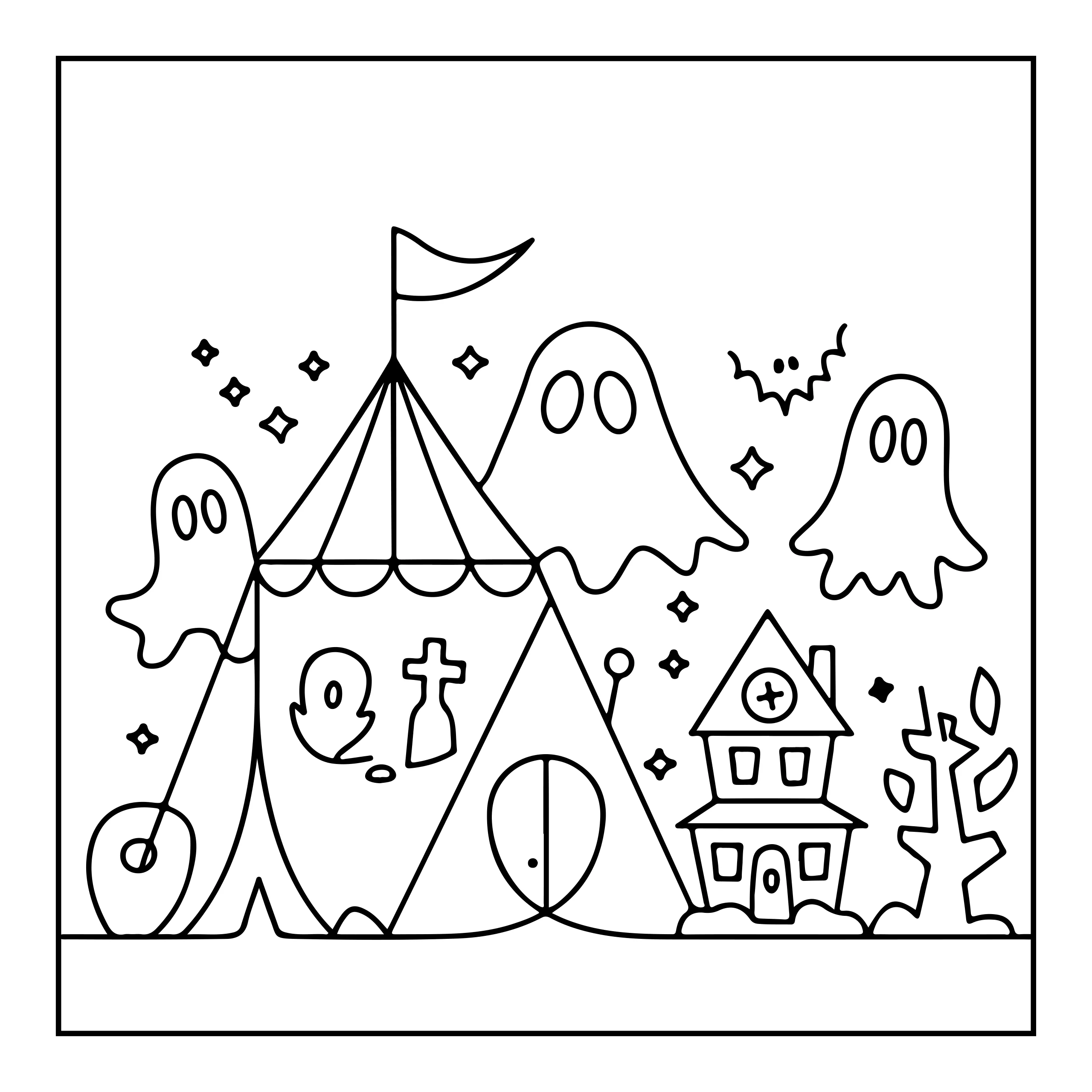 Haunted House Coloring Page — Coloring page
