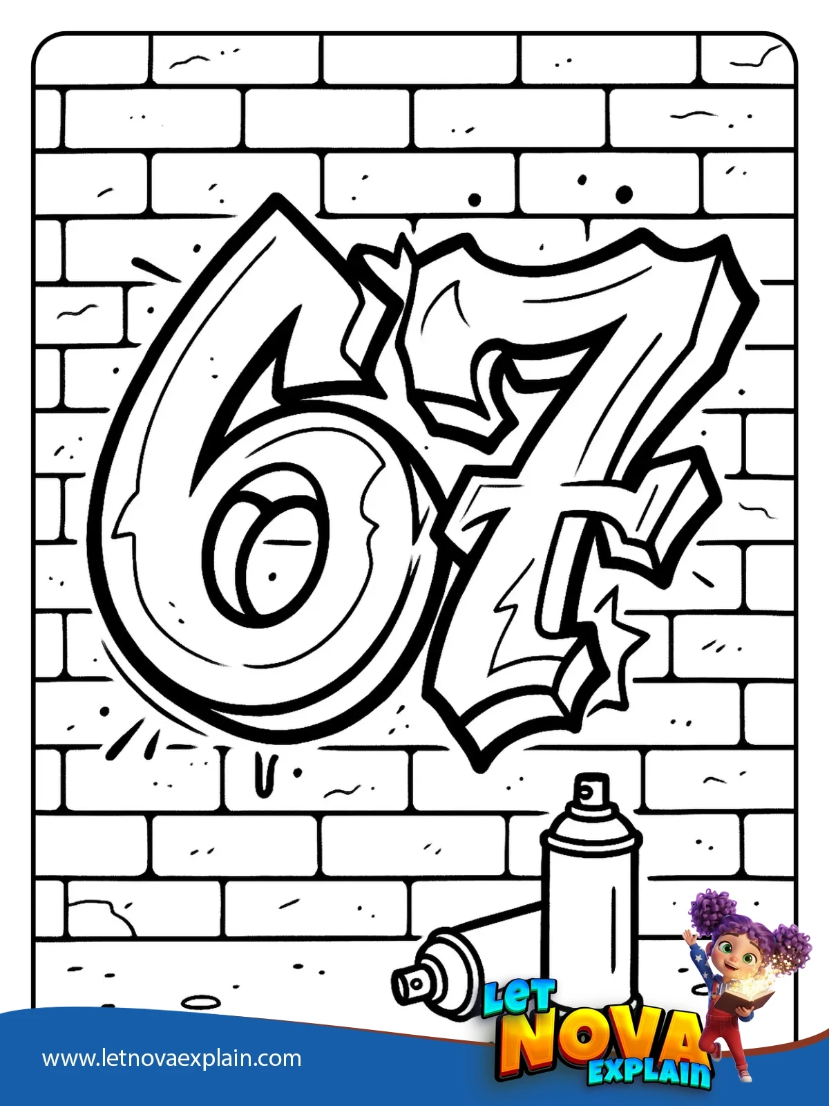 Graffiti 67 Street Wall coloring — PDF imprimable