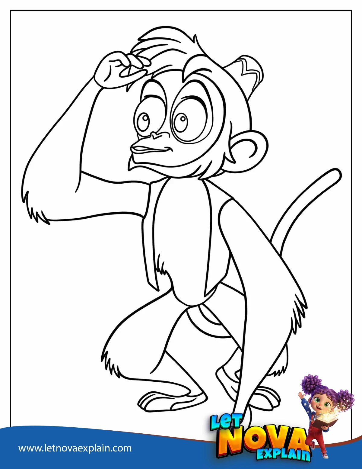 Abu The Monkey From Aladdin To Color — PDF imprimable