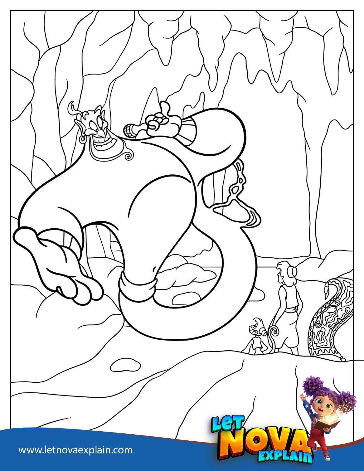 Genie Singing To Aladdin Abu And Magic Carpet — PDF imprimable
