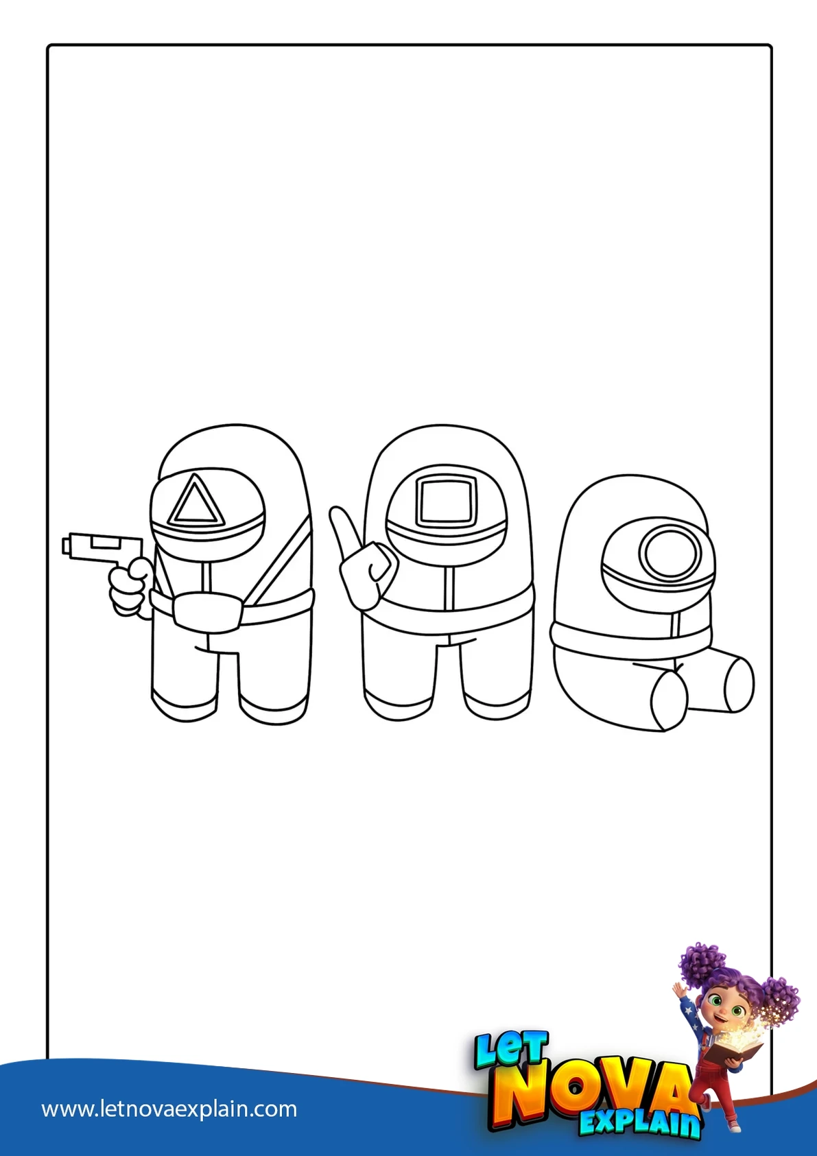 Squid Game Among Us Coloring For Kids — Coloring page