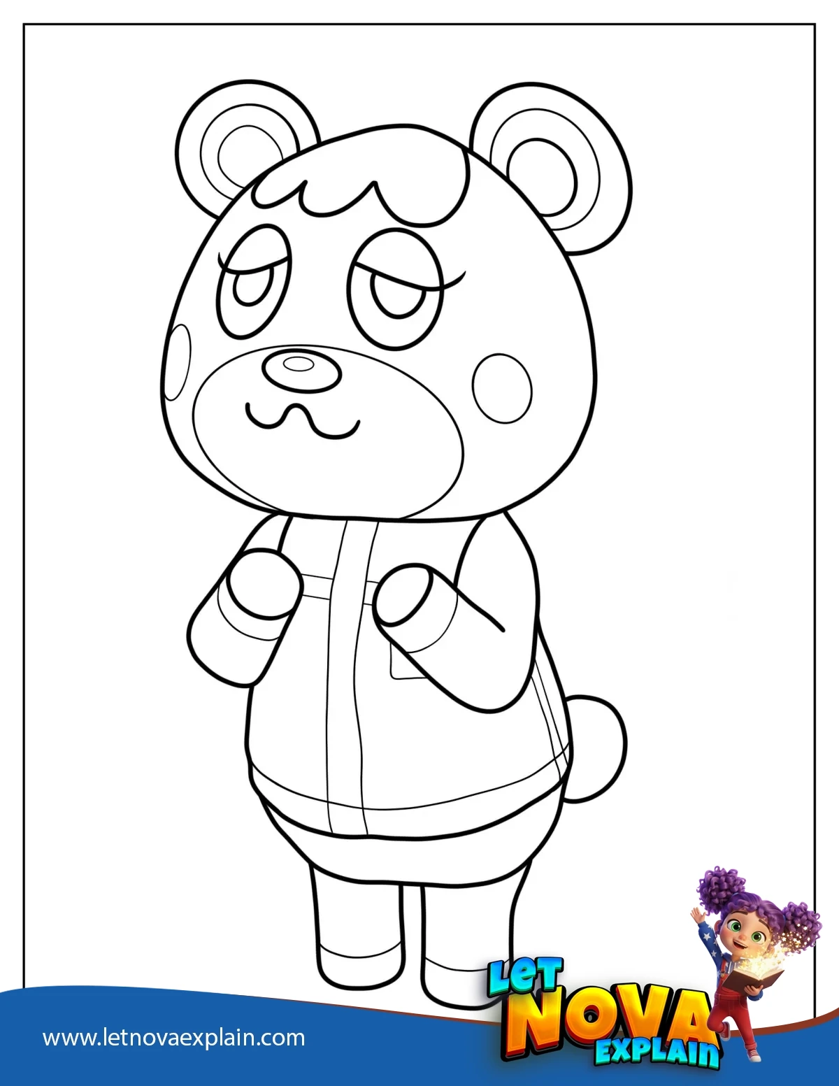 Animal Crossing Charlise Coloring Sheet — Coloring page