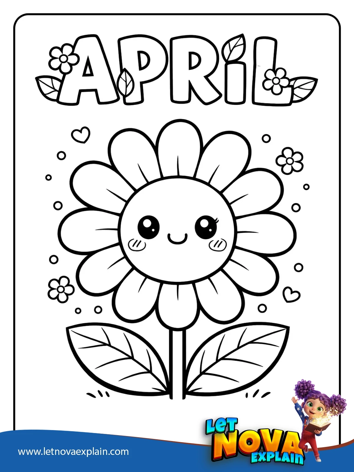 Daisy Face coloring — Printable PDF