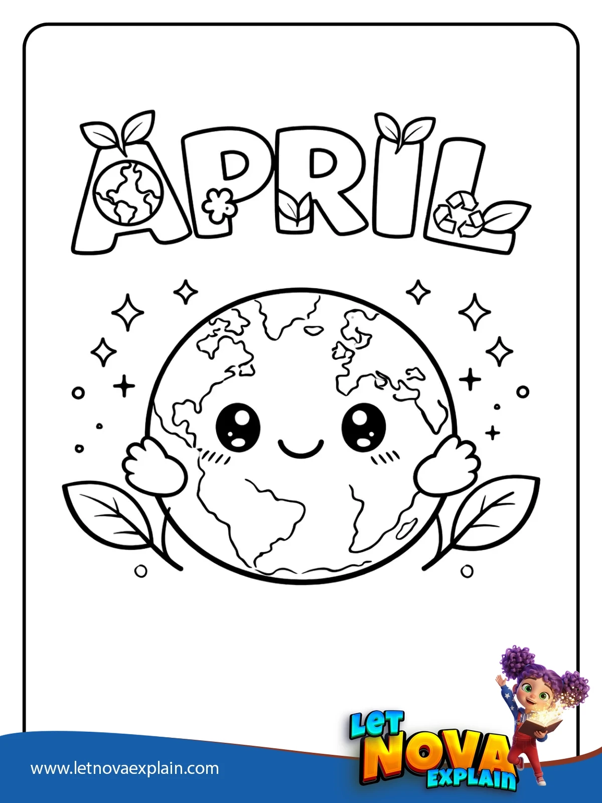 Earth Smiles coloring — Printable PDF