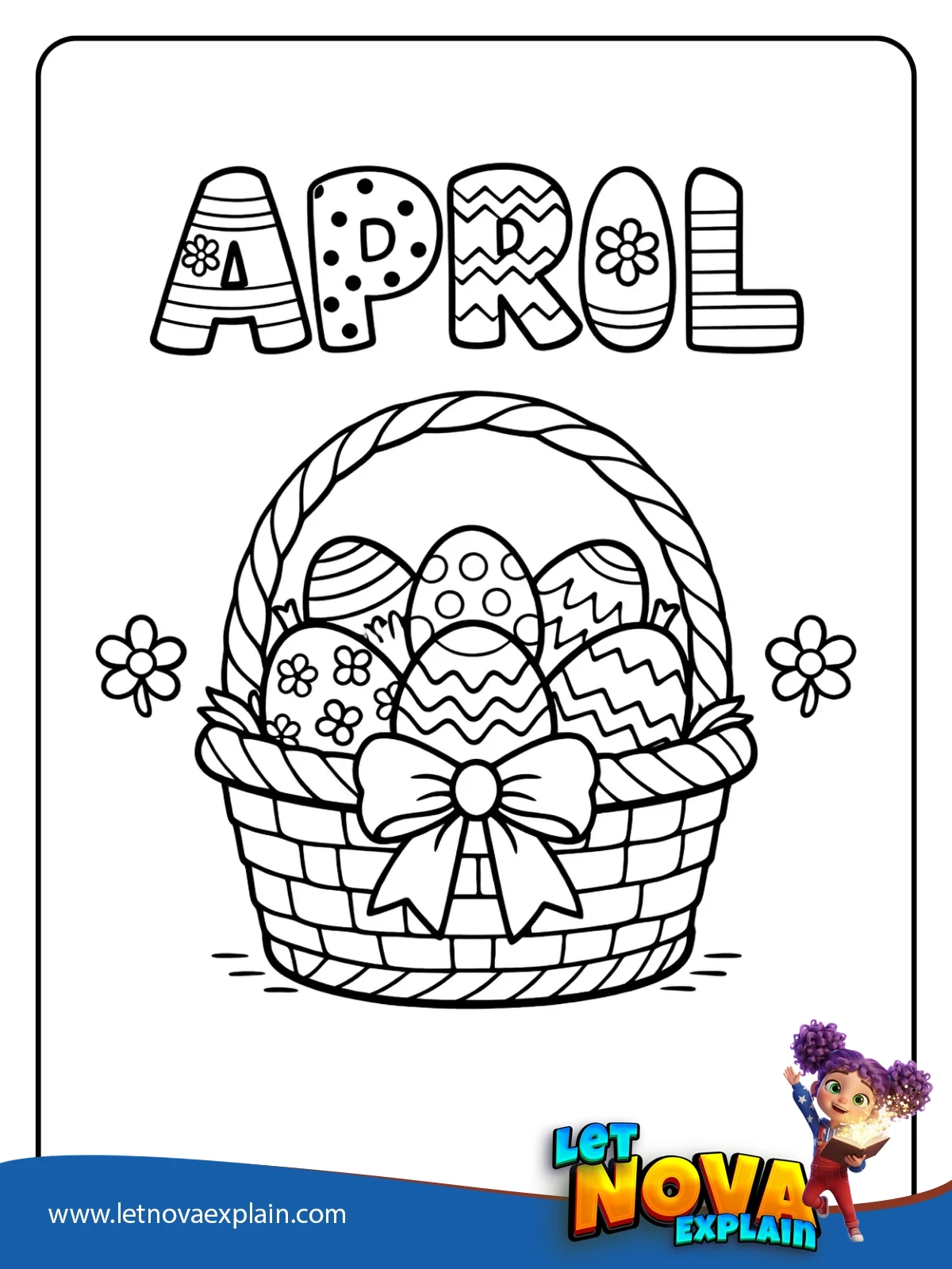 Egg Basket Portrait coloring — Printable PDF