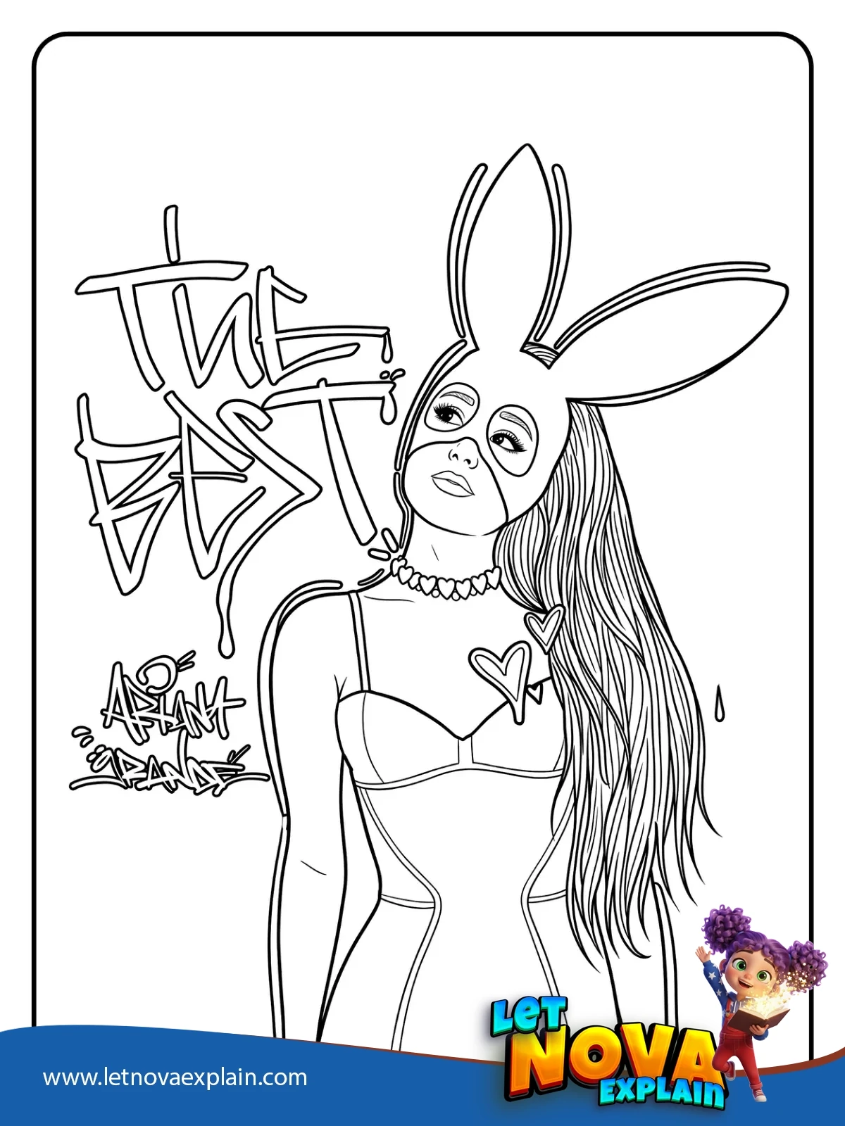 Bunny Mask Fashion Look coloring — PDF imprimable