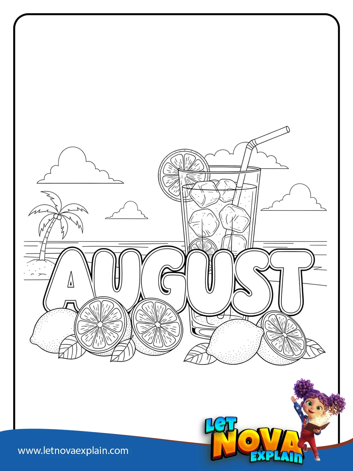 August Lemonade Stand coloring — Coloring page