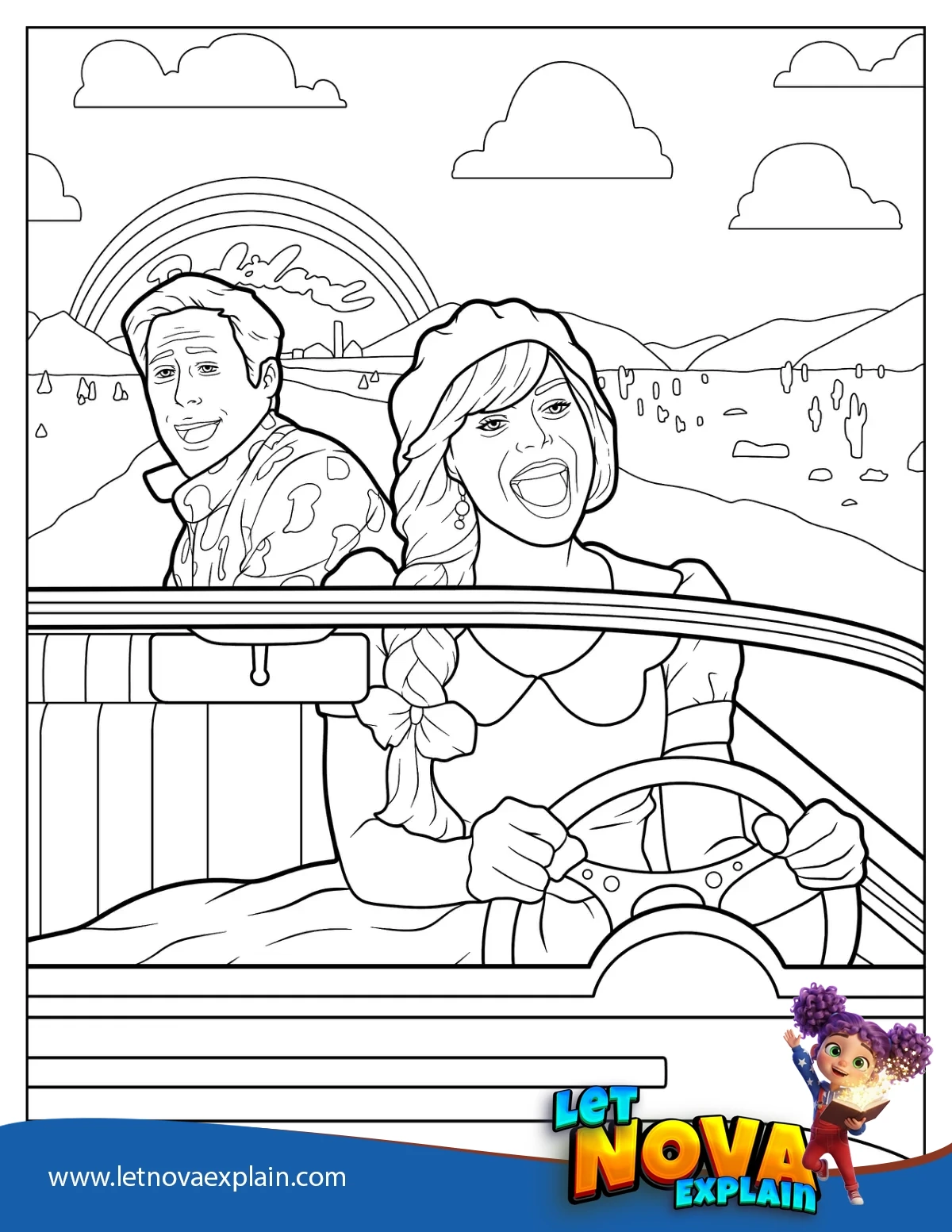 Barbie And Ken From Barbie Movie To Color — Printable PDF