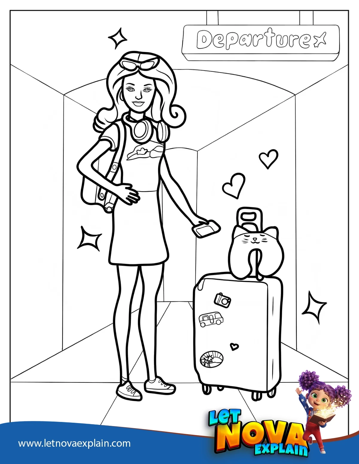 Barbie Traveler Coloring Sheet For Kids — Coloring page