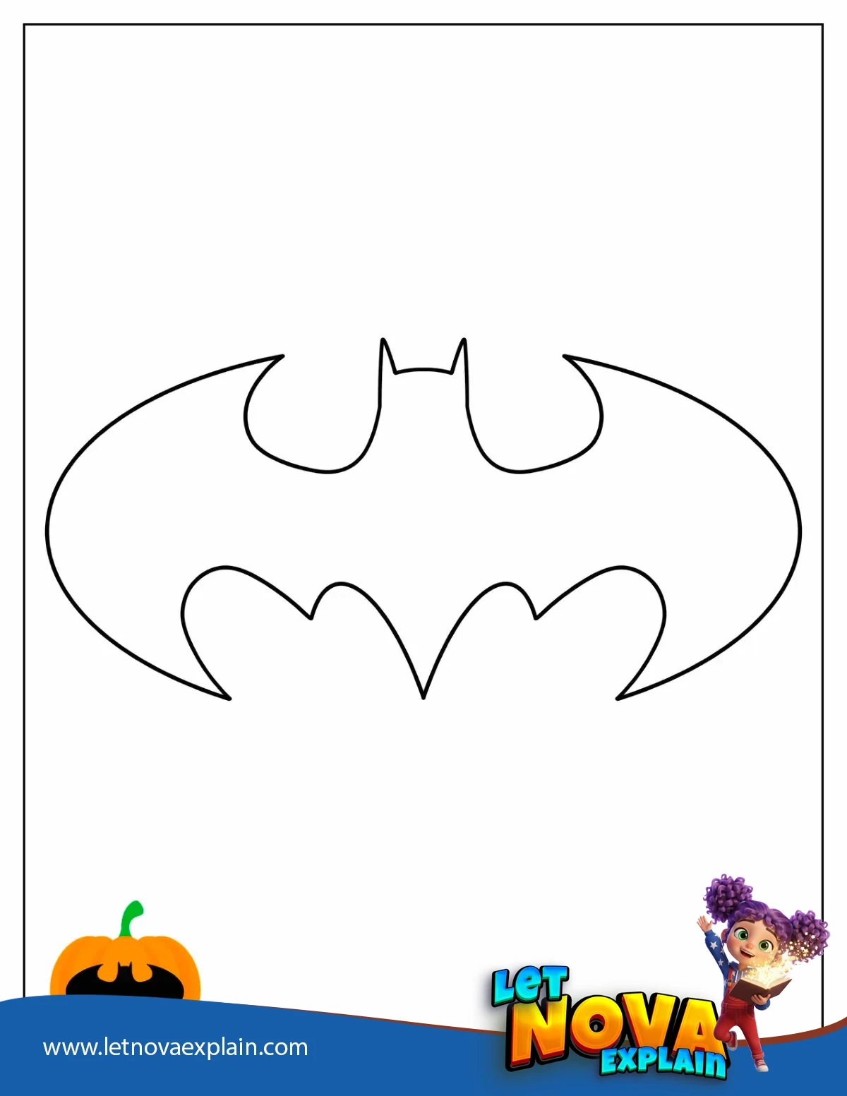 Batman Logo Printable Pumpkin Pattern — Printable PDF