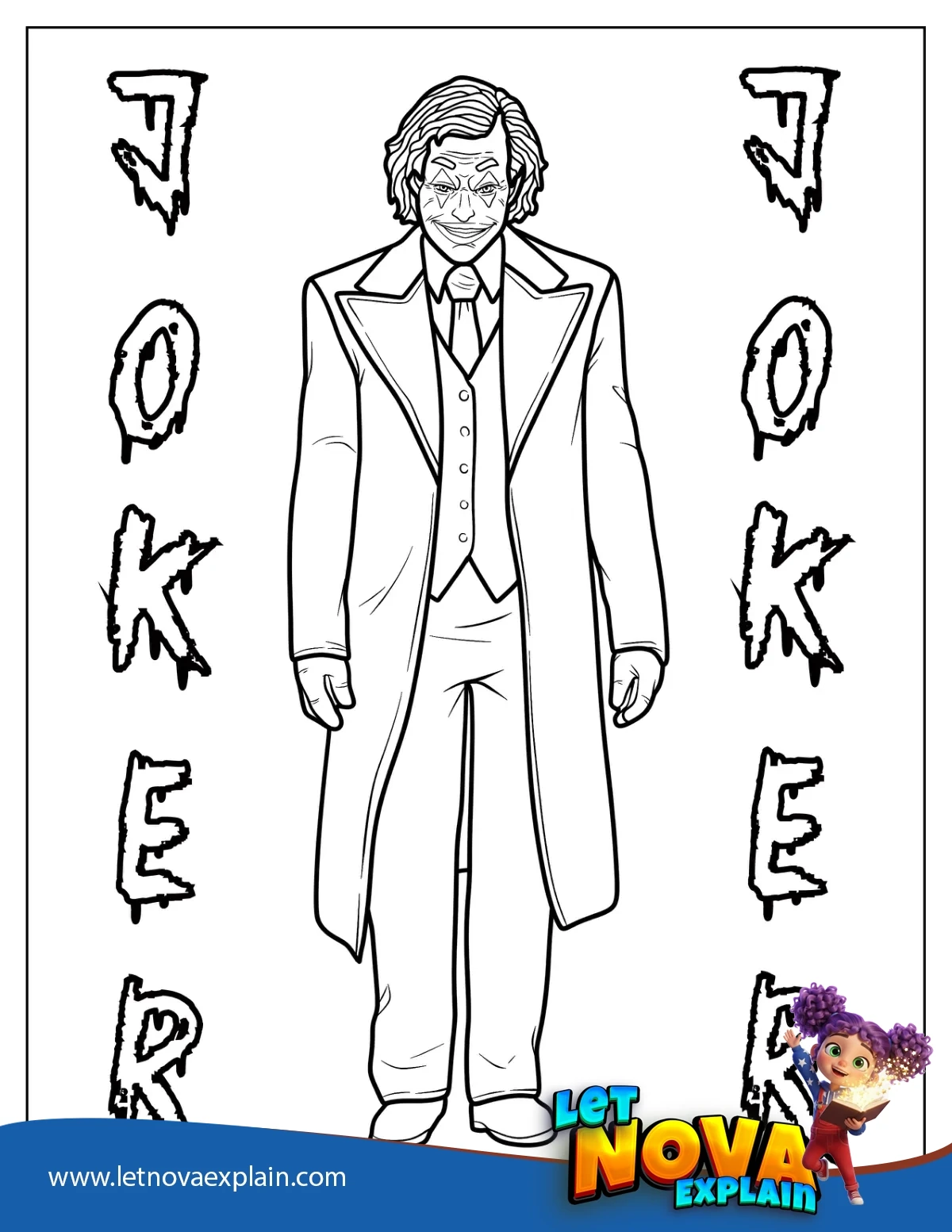Heath Ledger As Joker With Scary Smile — Printable PDF