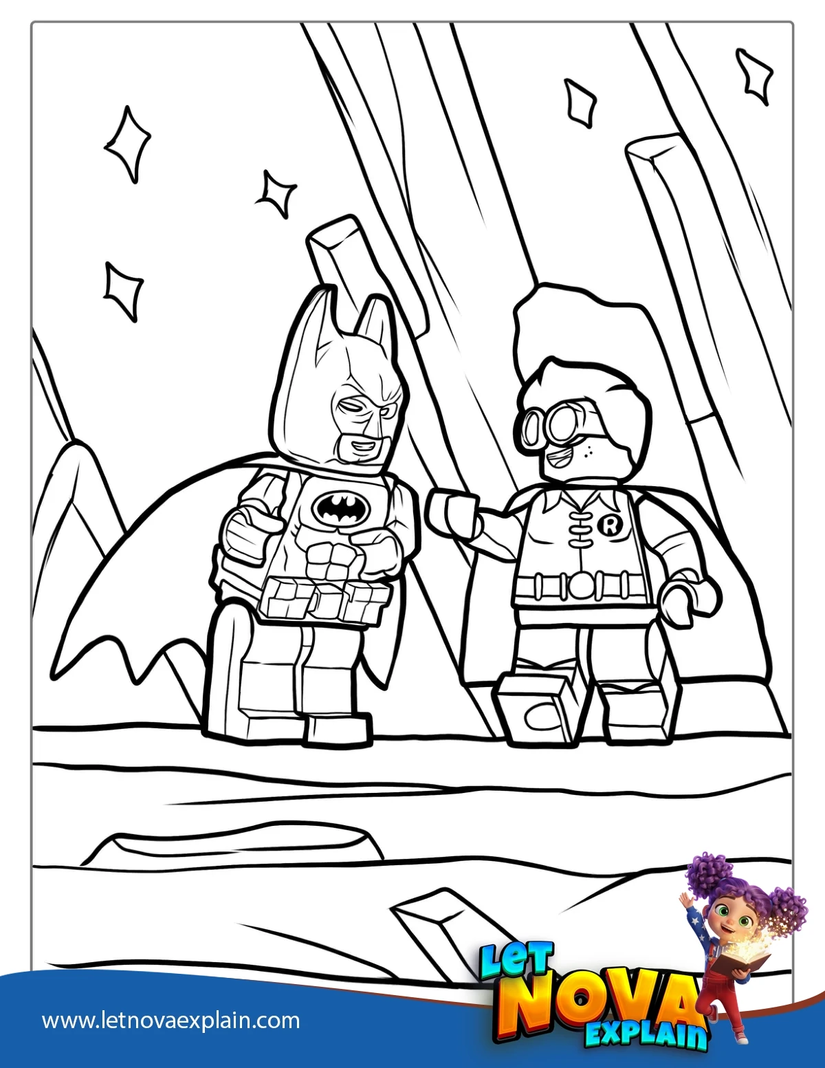 Lego Batman And Lego Robin Coloring — PDF imprimable