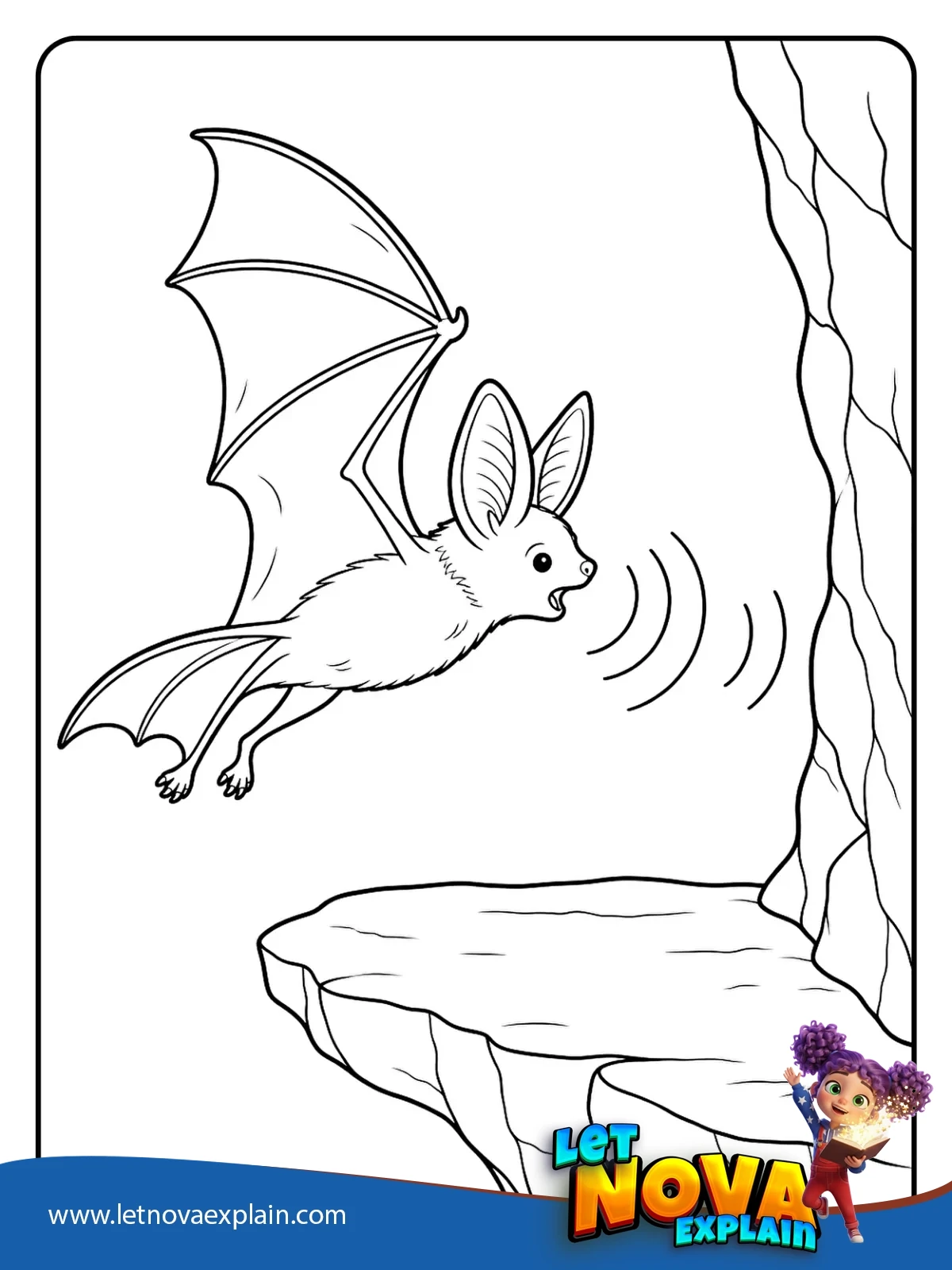 Bats Cave Echo coloring — Printable PDF