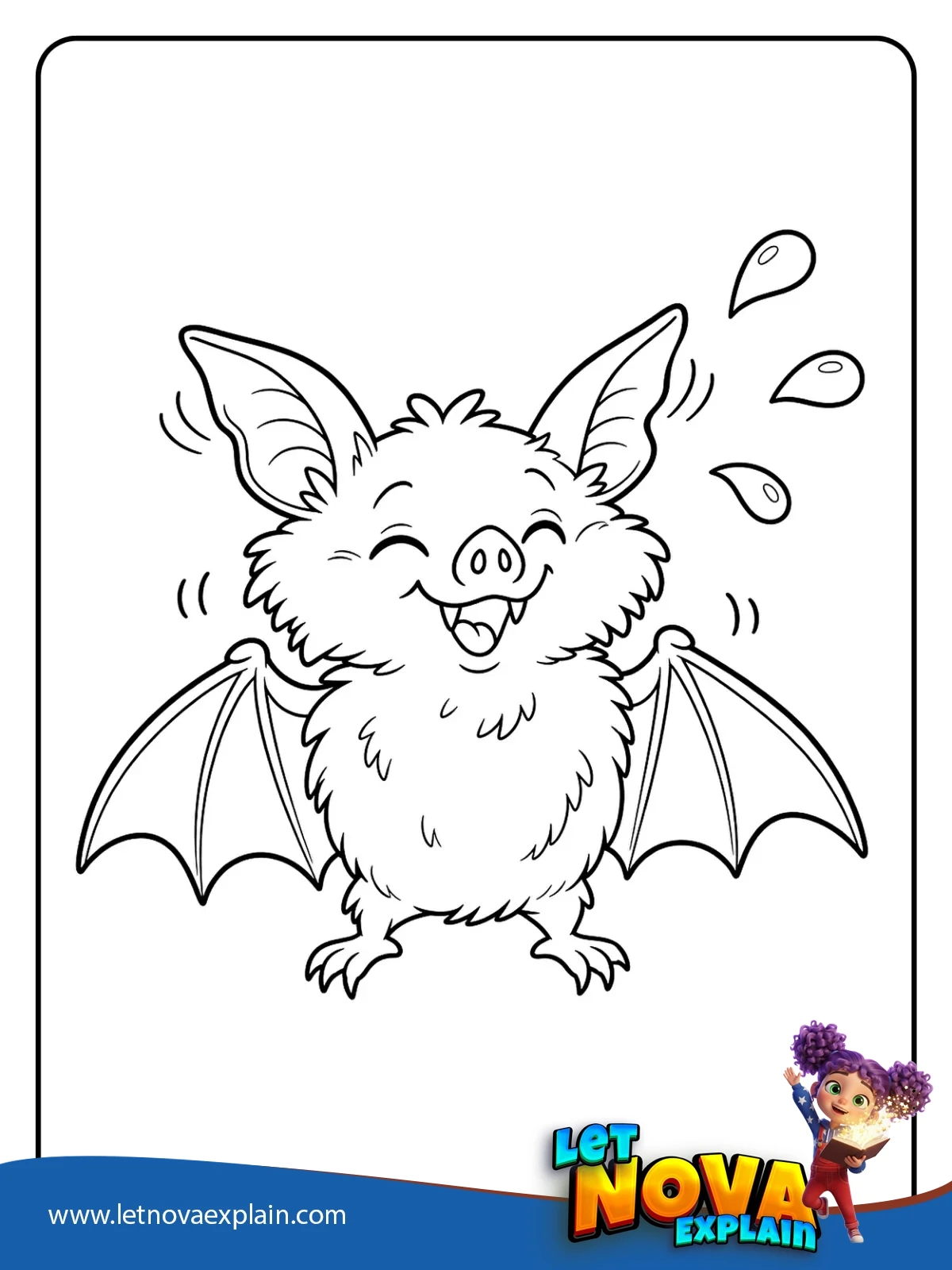 Bats Rainy Shake coloring — Printable PDF